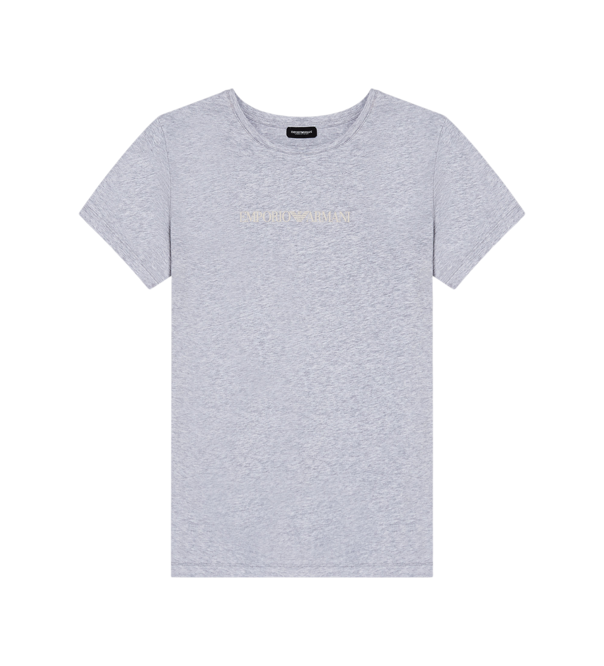 Emporio Armani für Damen. EW000408_AF19026 Ikonisches Logobanda-T-Shirt grau (S), Heimtextilien, Baumwolle, Kurzarm