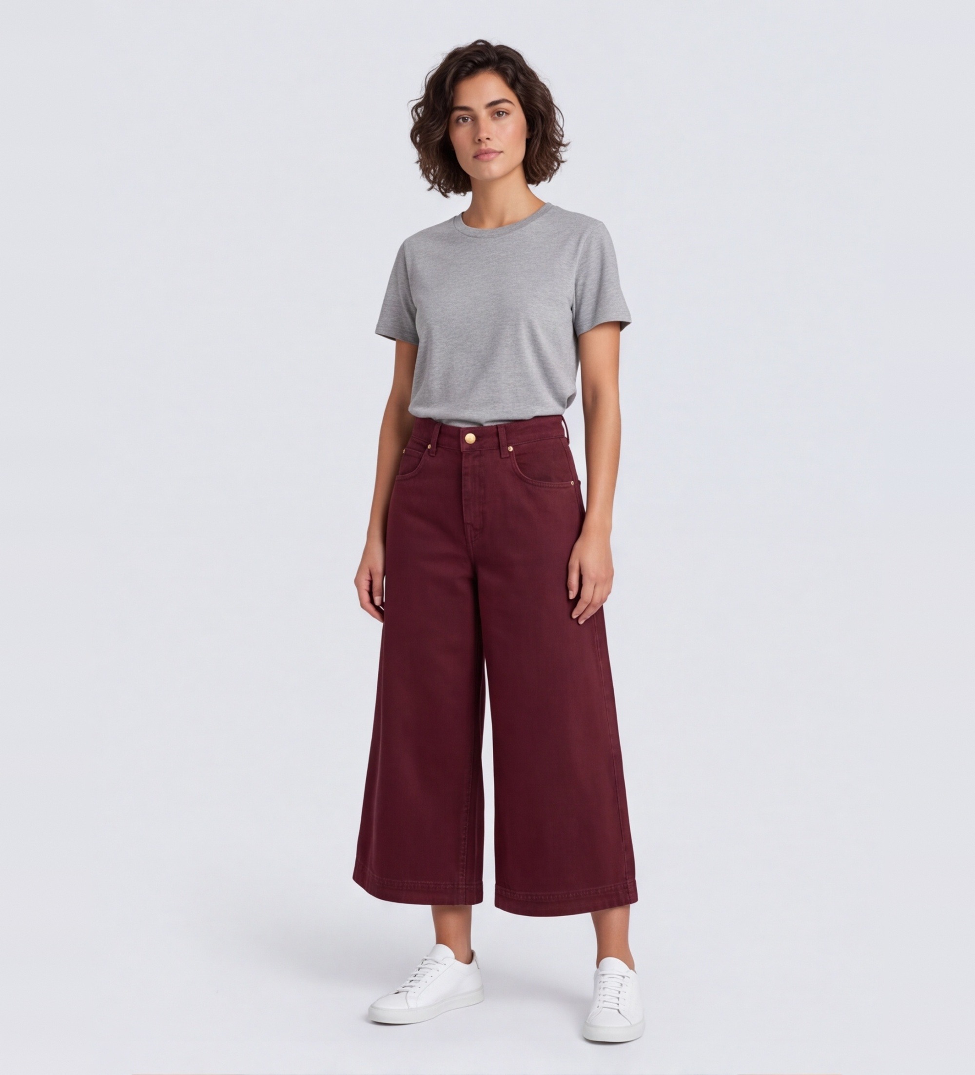 Essentiel Antwerpvoor vrouwen. KARRY Bermuda Denim Kleur Karry bordeaux (25), Casual, Biologisch katoen