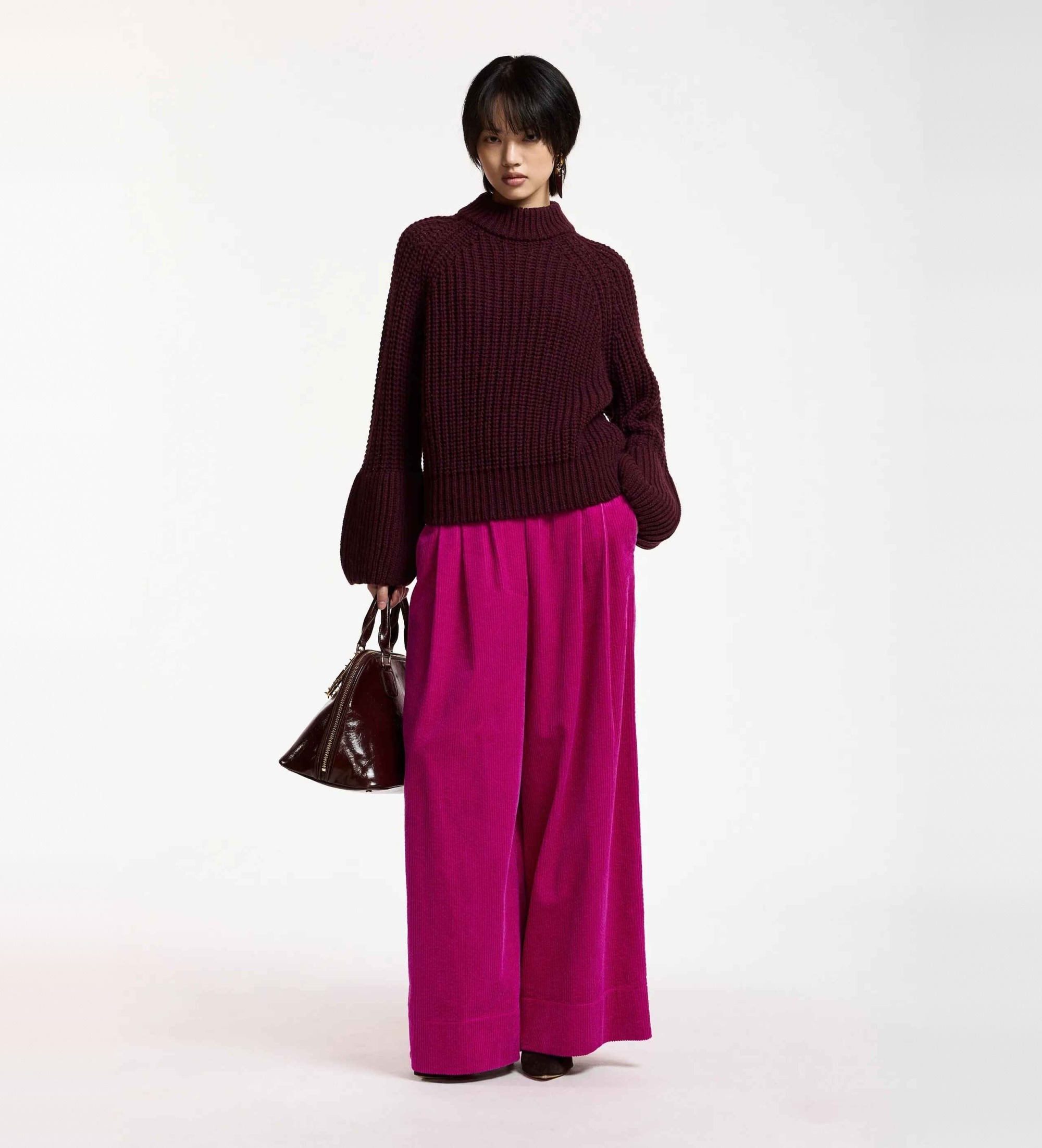 Essentiel Antwerp für Damen. KITCH Kitsch Cordhose mit weitem Bein, Rosa (34), Lässig, Kord