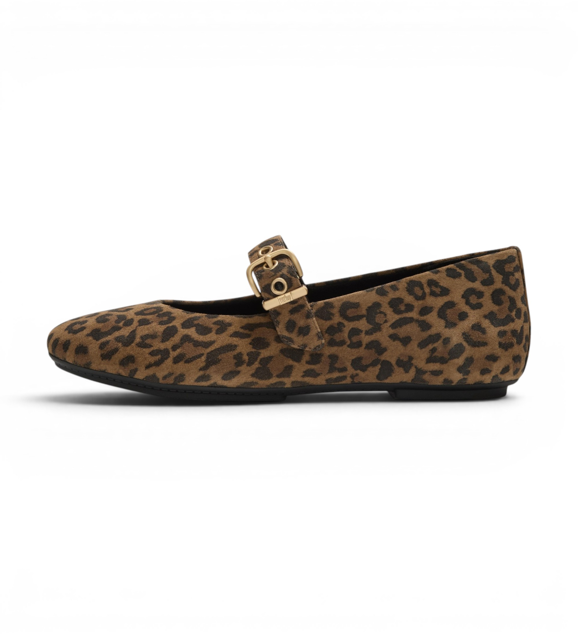 Fitflop für Damen. ADQ-E76 Mary-Jane-Ballerinas Delicato in Braun (36), Beige, Wohnung, Spaltleder, Schnalle, Lässig, Tierdruck