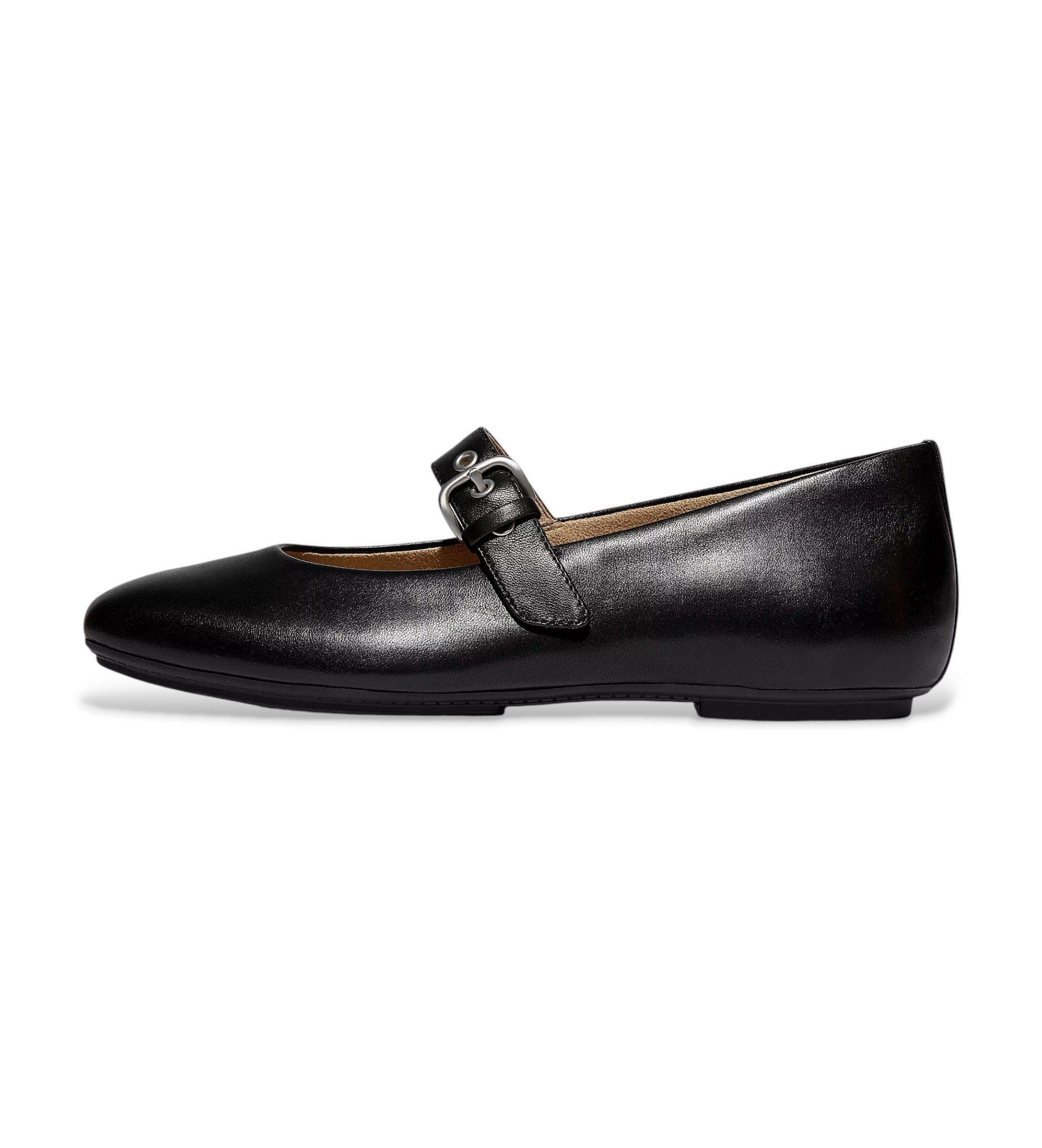 Fitflopvoor vrouwen. E3D-090 Zwarte Delicato Leren Ballerina's (37), Leer, Plat, Gesp, Casual