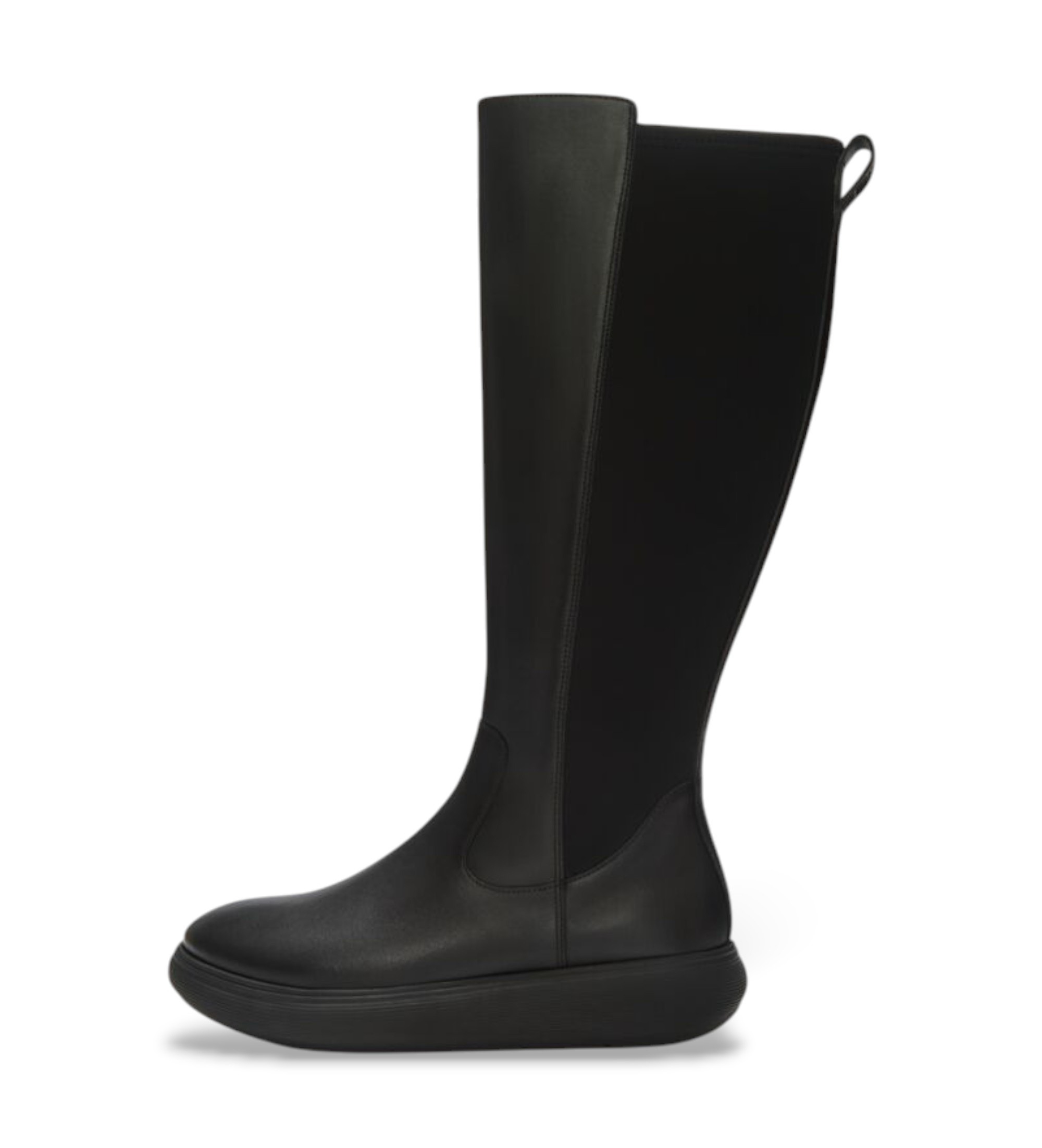 Fitflop für Damen. AAV-090 Hohe Lederstiefel Iq-Comff schwarz (38), Wohnung, Reißverschluss, Lässig