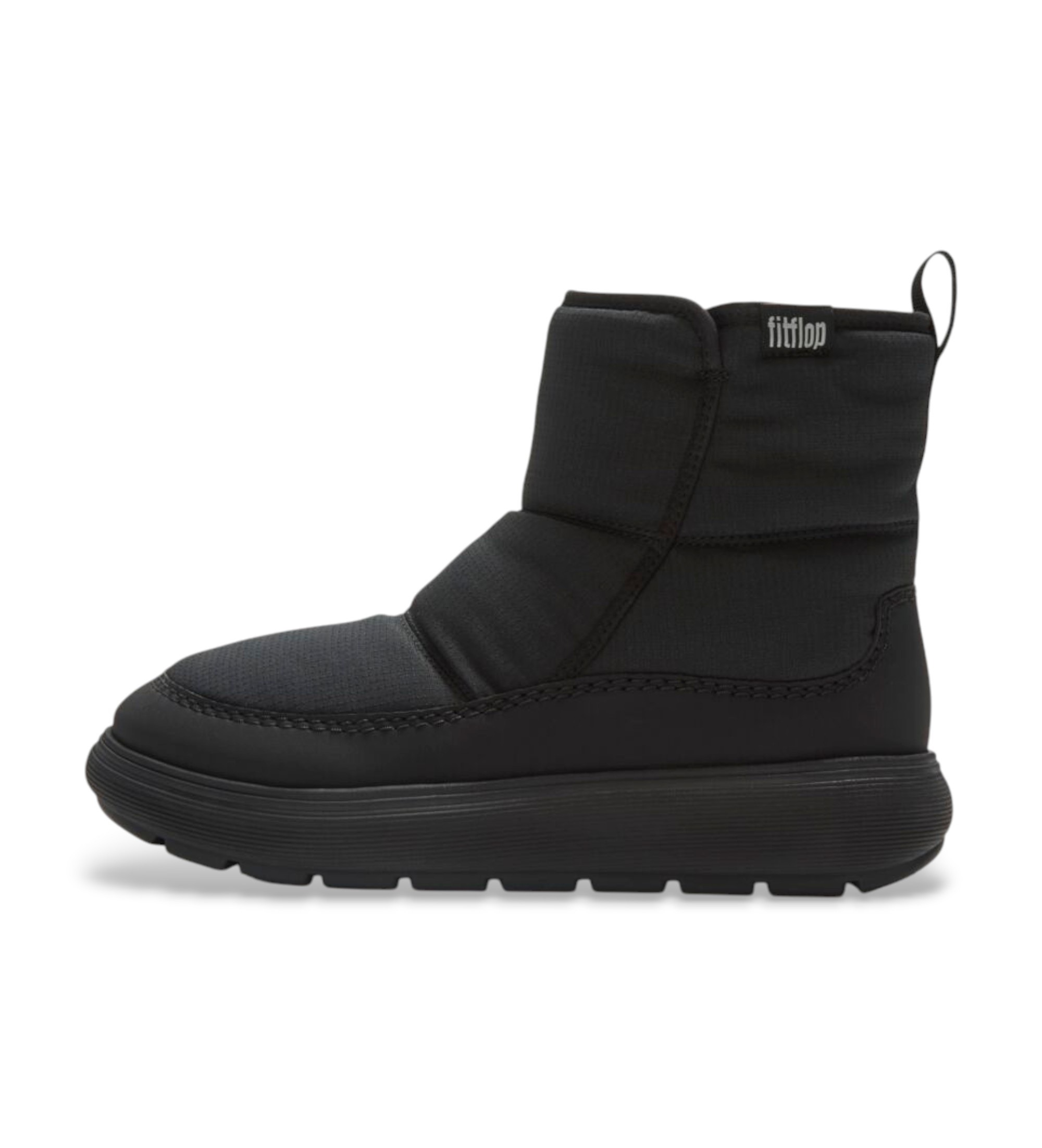 Fitflopvoor vrouwen. ABT-090 Iq-Comff Resistant enkellaarsjes zwart (39), Plat, Geen, Casual, Nylon, Buiten