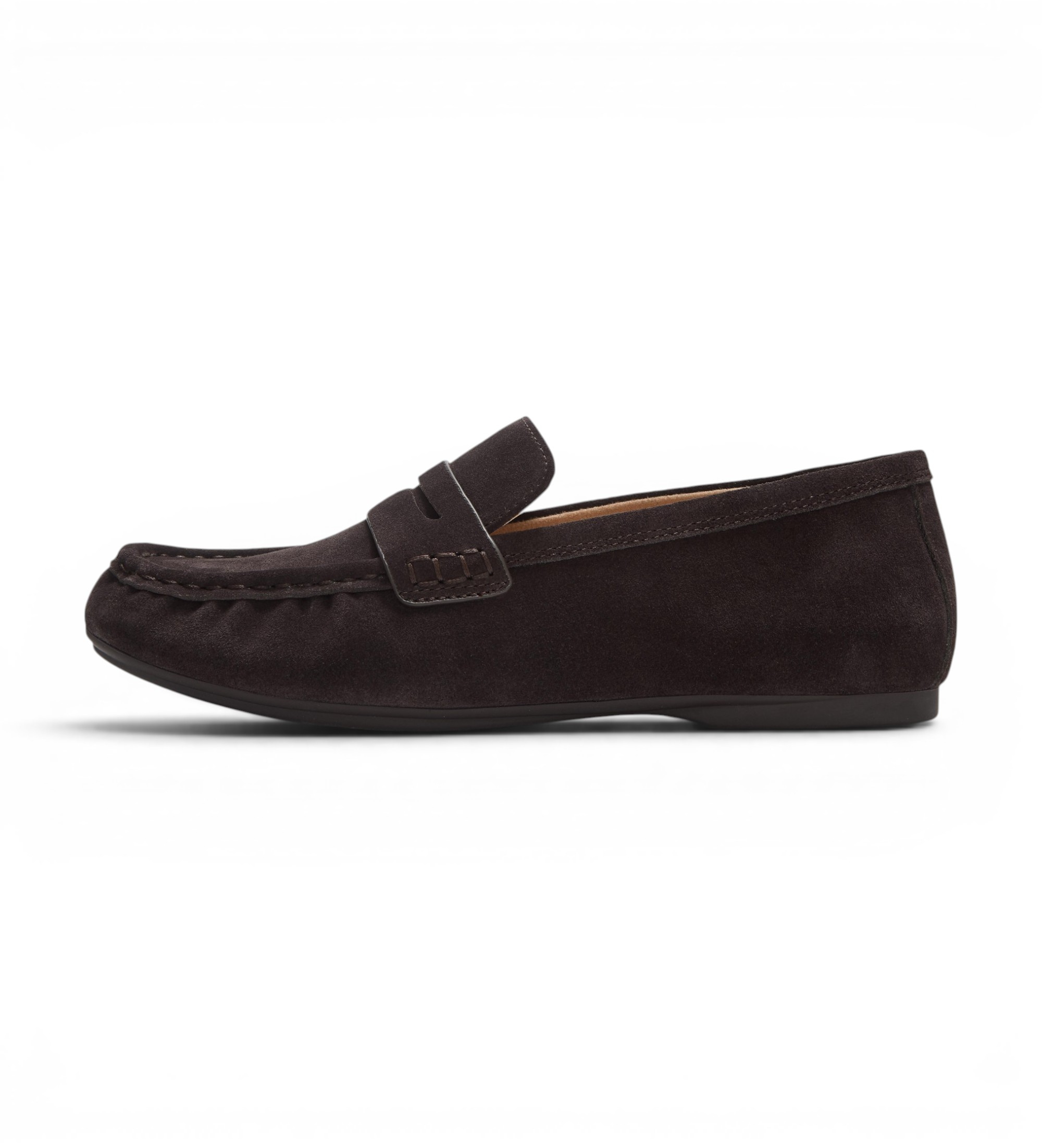 Fitflop für Damen. ADD-167 Mokassins aus dunkelbraunem Delicato-Leder (41), Wohnung, Spaltleder, Keine, Lässig, Klassisch