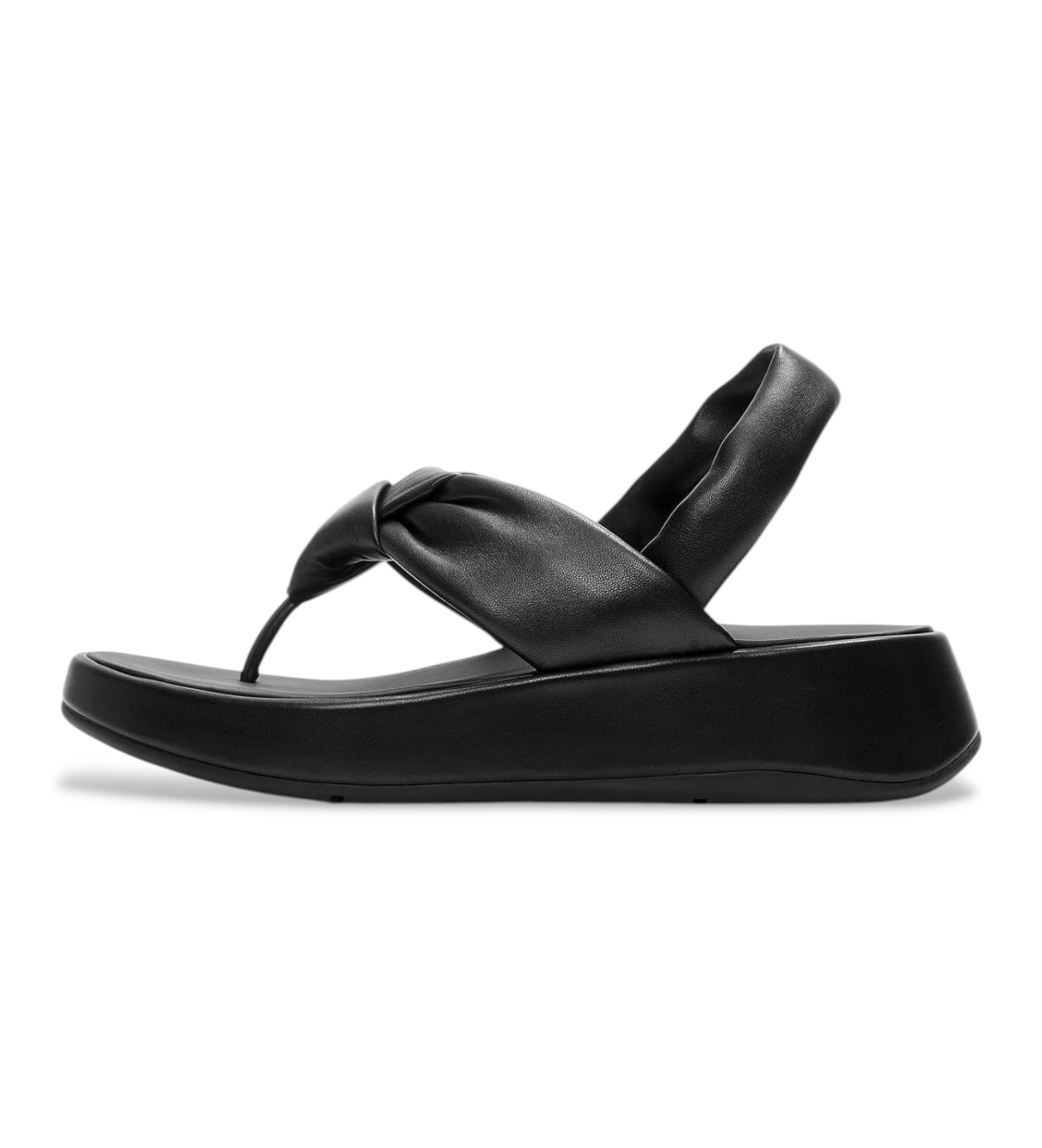 Fitflop für Damen. A2A-001 Ledersandalen F-Mode Knot schwarz (39), 1 bis 3 cm, Keine, Lässig