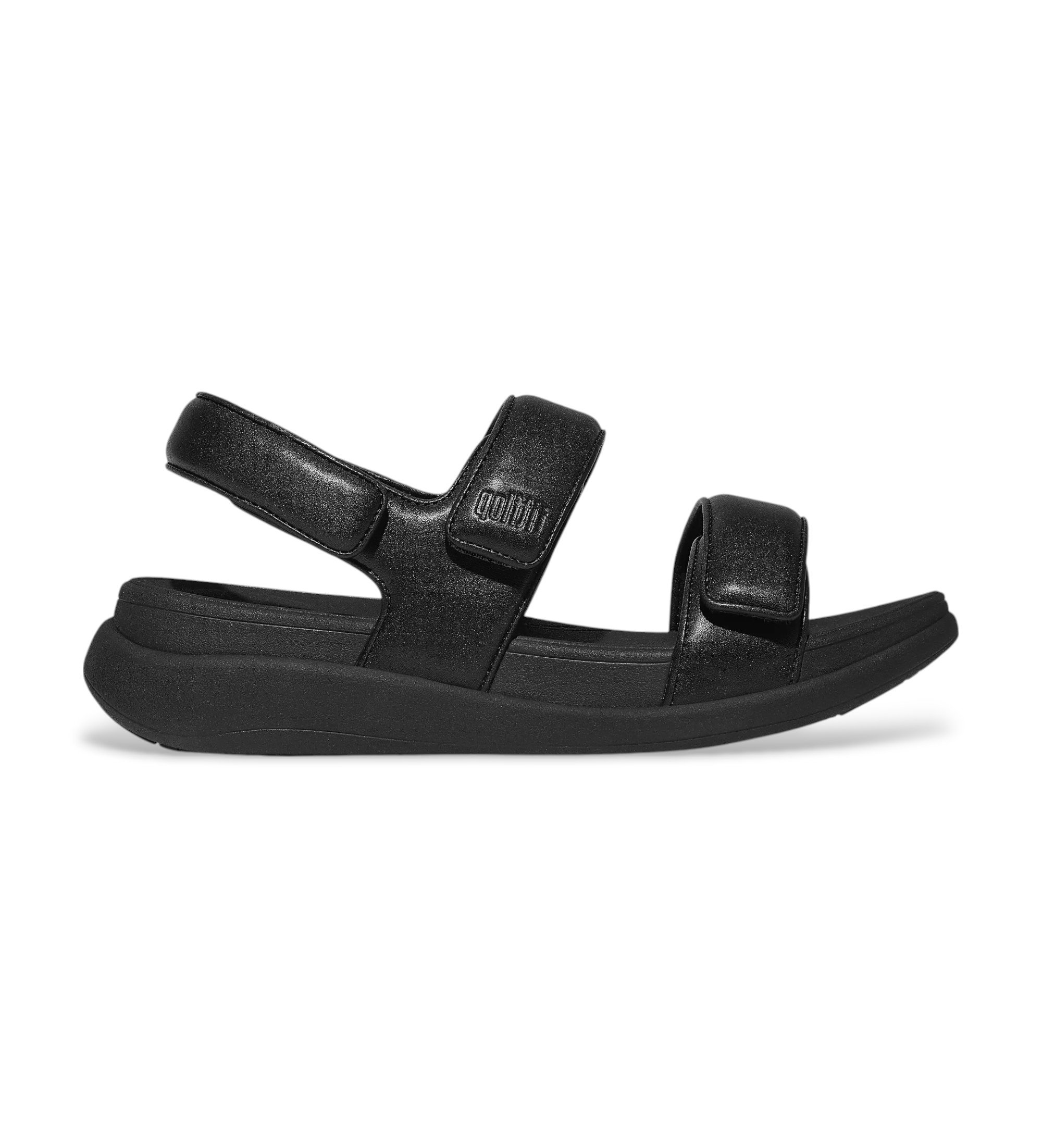 Fitflop für Damen. IV9-090 Mode Go Sandalen schwarz (40), 3 bis 5 cm, Klettverschluss, Lässig
