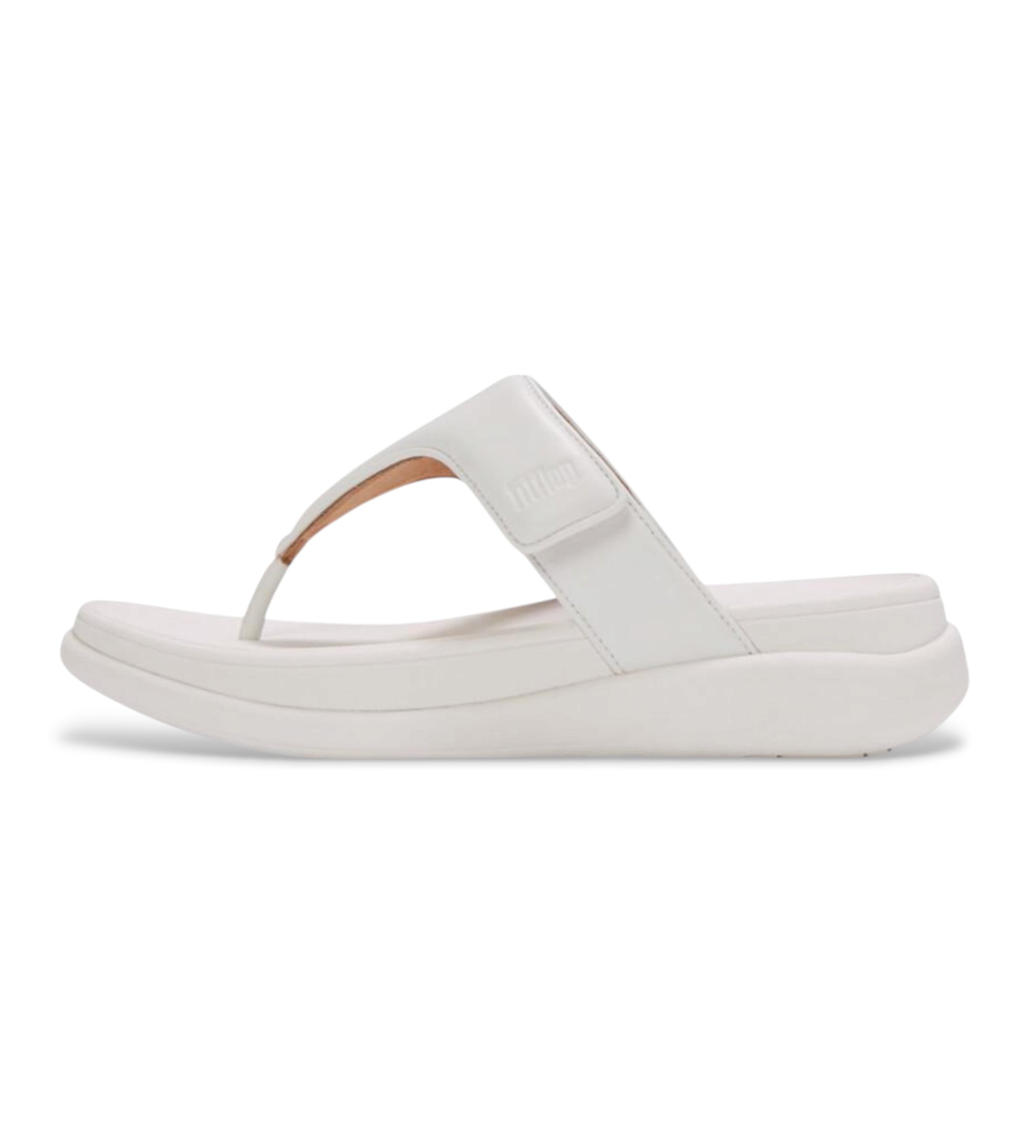 Fitflop für Damen. IW1-194 Sandalen F-Mode weiß (41), Leder, Wohnung, 1 bis 3 cm, Schnürsenkel, Keine, Lässig
