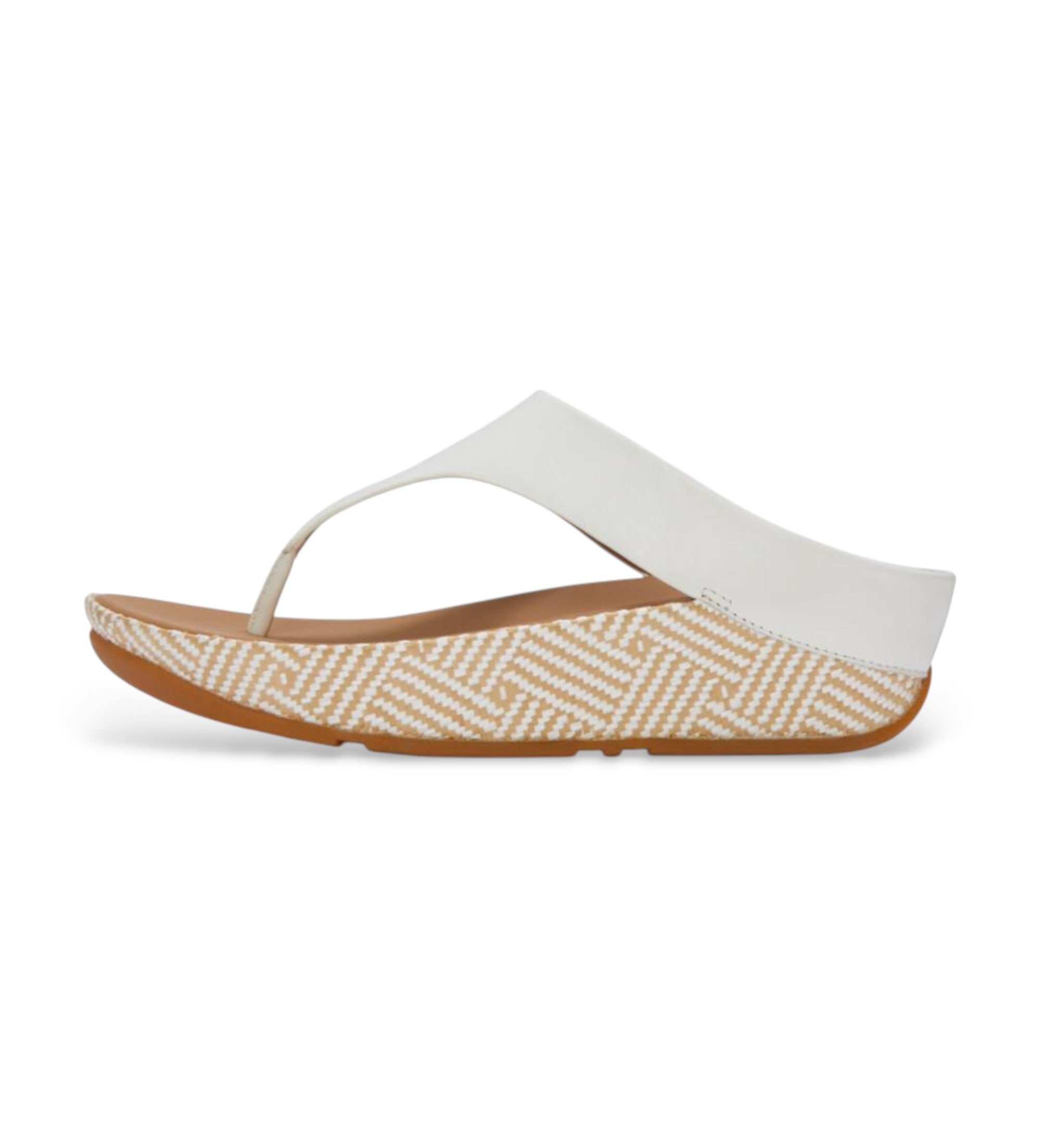 Fitflop für Damen. A4Q-194 Leder Lulu Lux Graphic Sandalen weiß (41), Wohnung, 1 bis 3 cm, Keine, Lässig