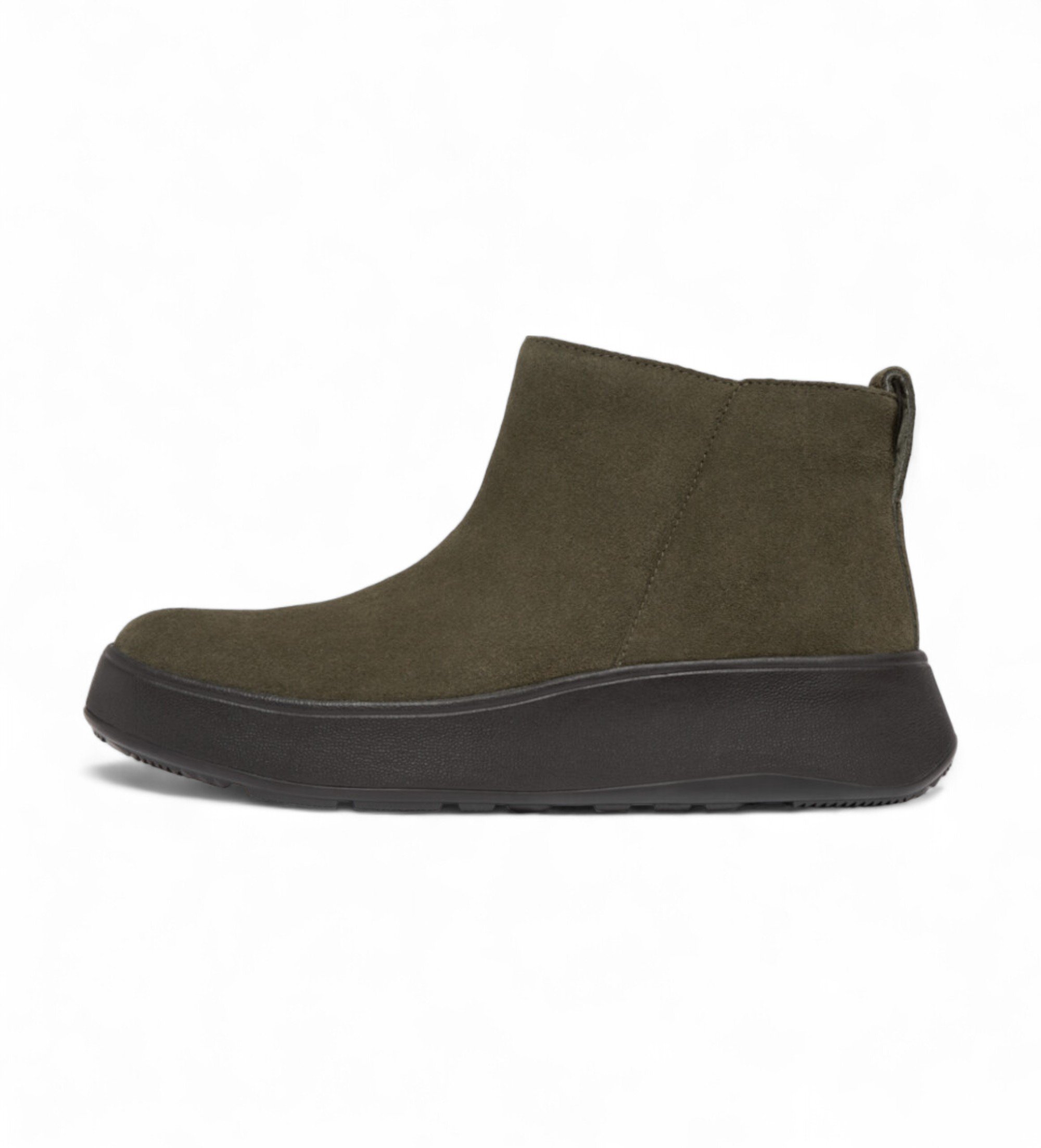 Fitflop für Damen. GM3-B77 F-Mode Lederstiefel grün (36), Wohnung, 1 bis 3 cm, Reißverschluss, Lässig