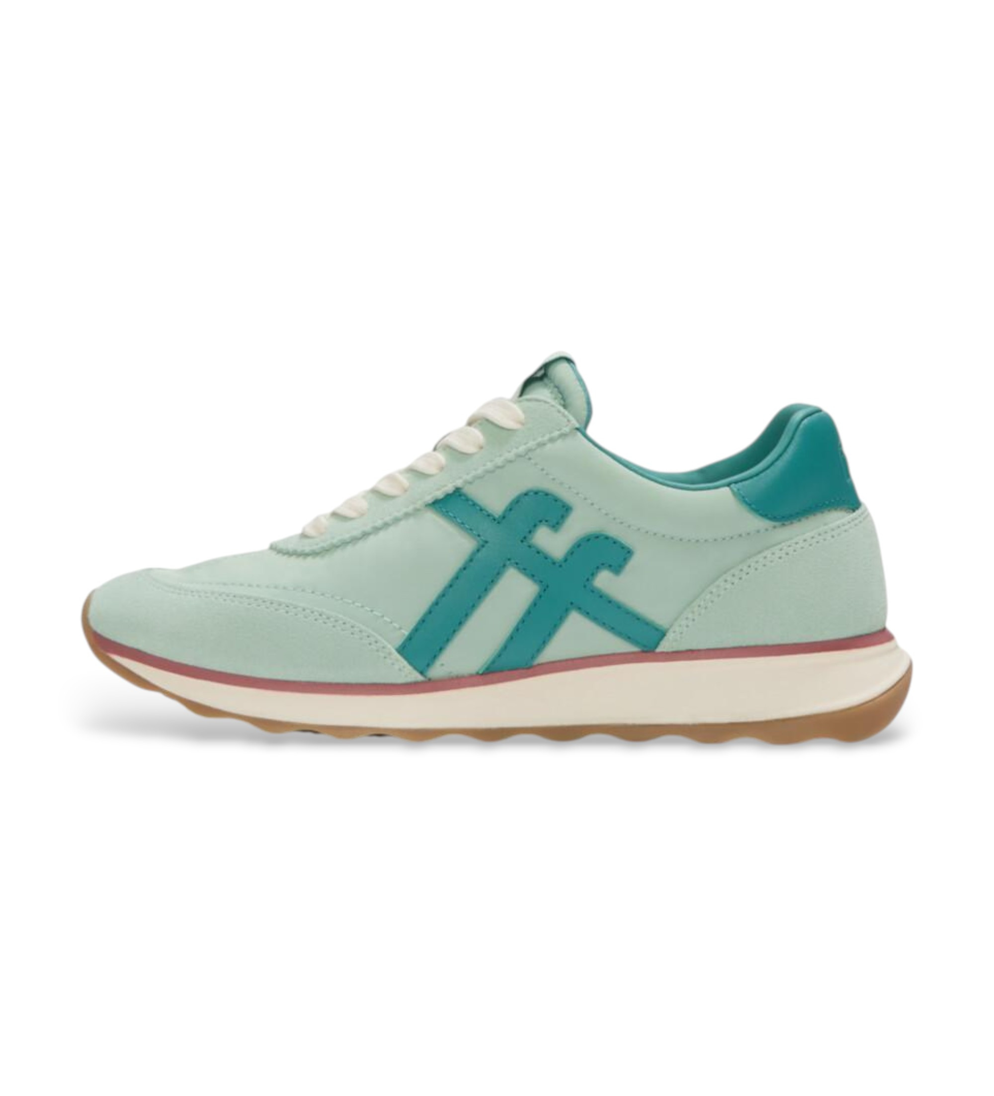 Fitflop für Damen. A5P-E09 Turnschuhe Retro-Q Fabric grün (40), Stoff, Wohnung, Schnürsenkel, Lässig