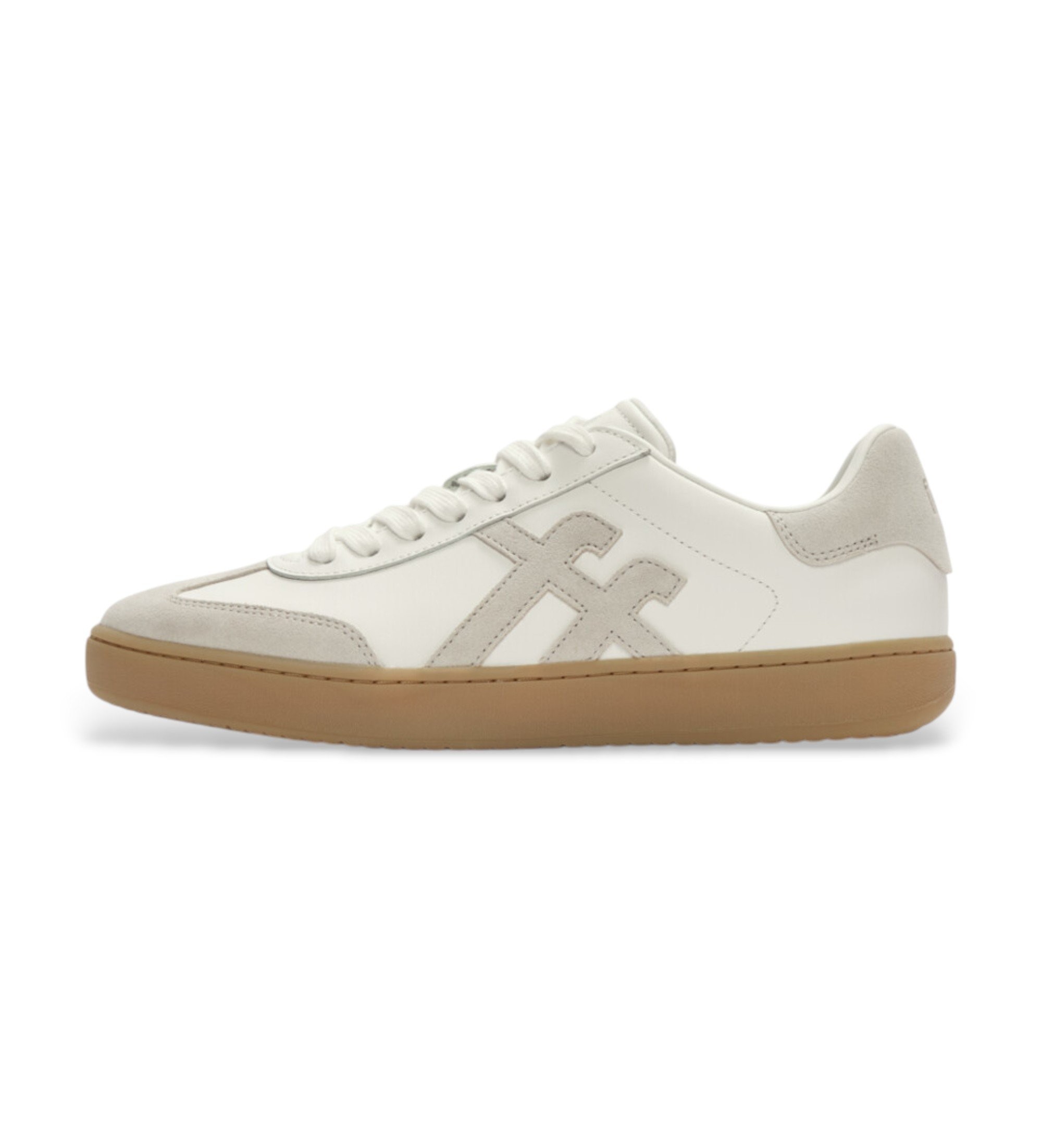Fitflop für Herren. A6E-646 Die Dash Turnschuhe aus weißem Leder (44), Wohnung, Schnürsenkel, Lässig