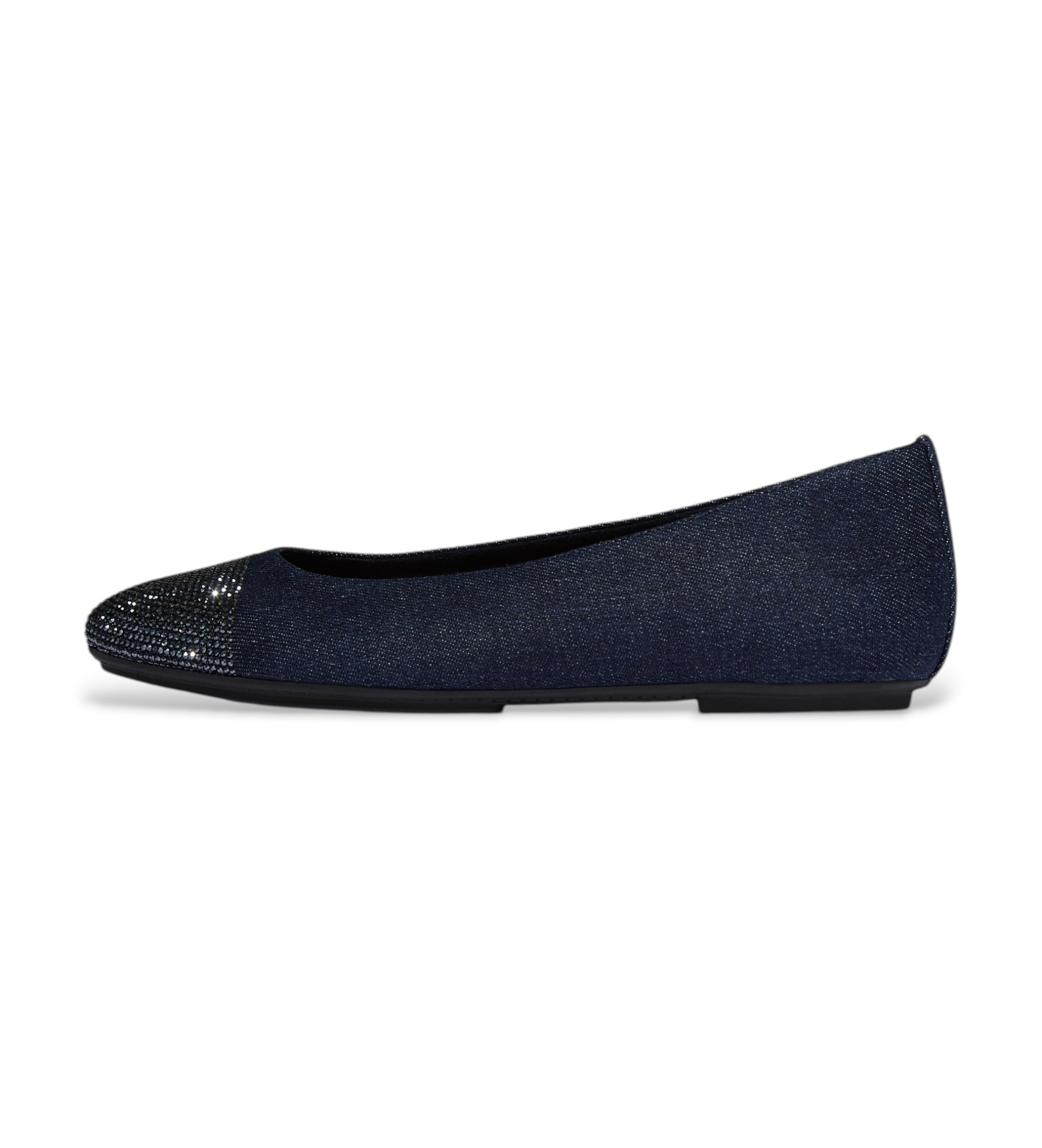 Fitflop für Damen. A0L-D71 Ballerinas Delicato Kristall navy (37), Stoff, Wohnung, Keine, Lässig, Marine