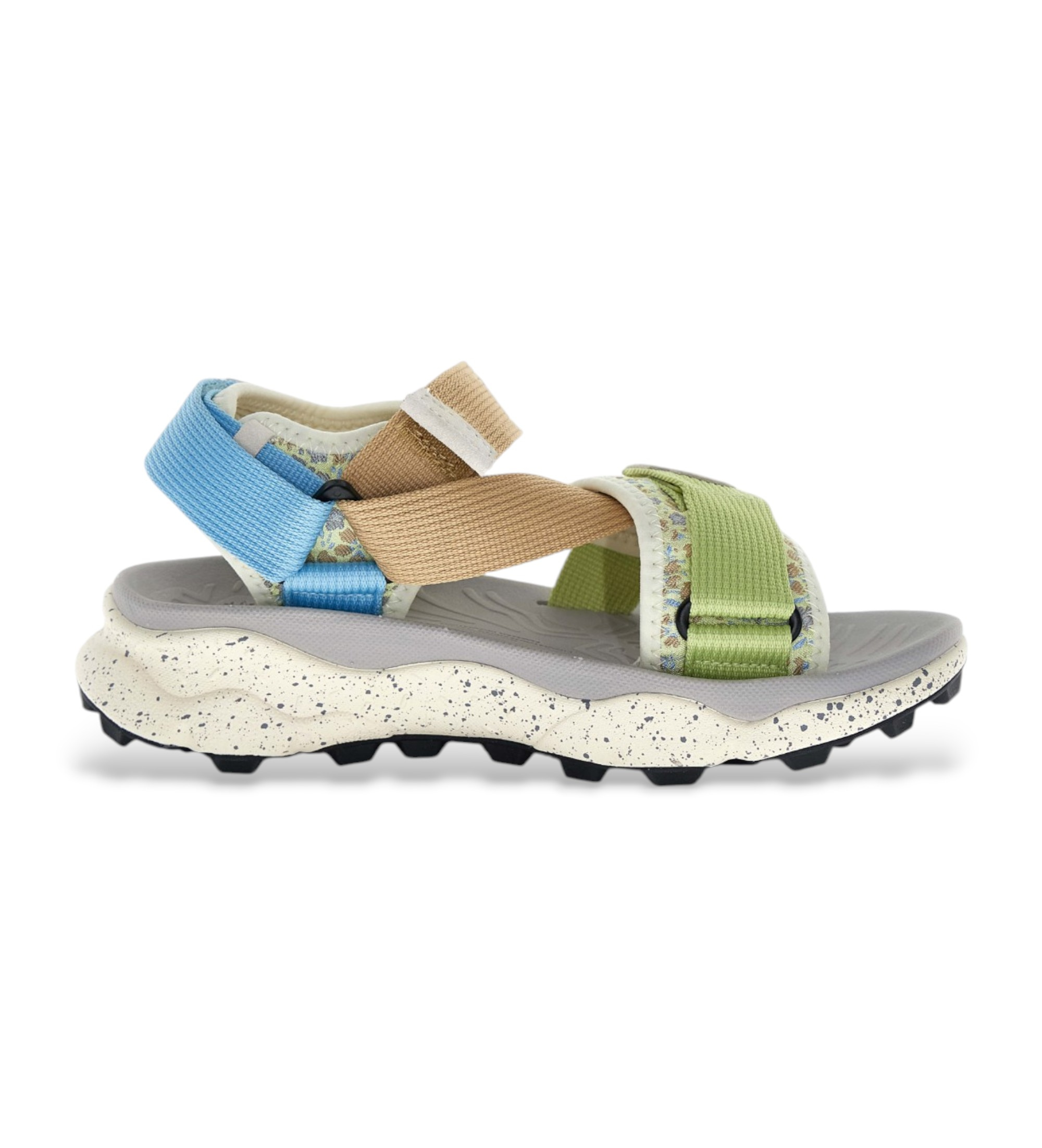 Flower Mountain für Damen. 0503084 Sandalen Nazca 2 mehrfarbig (37), Stoff, Wohnung, Klettverschluss, Lässig