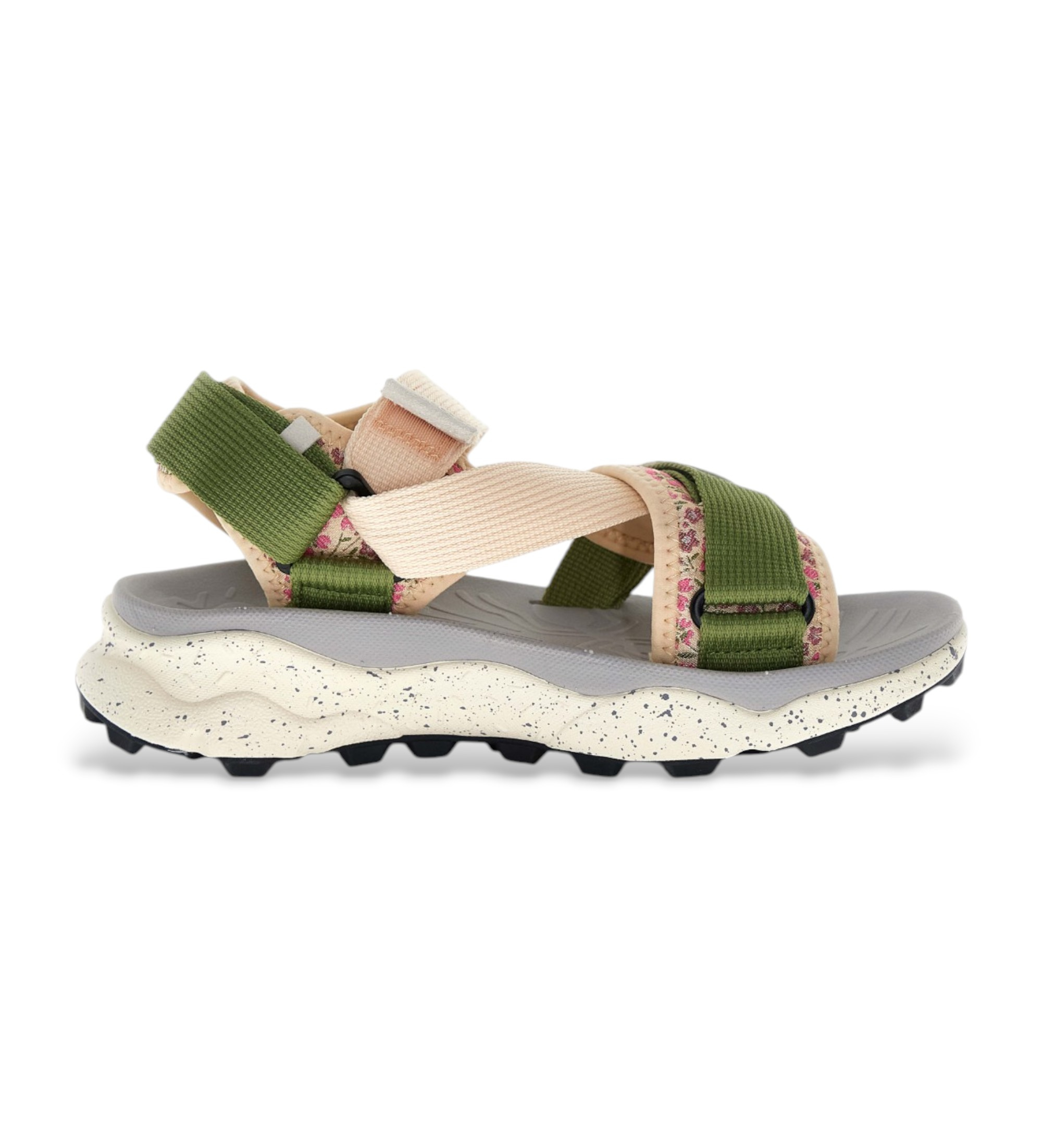 Flower Mountain für Damen. 0503084 Sandalen Nazca 2 mehrfarbig (38), Stoff, Wohnung, Klettverschluss, Lässig