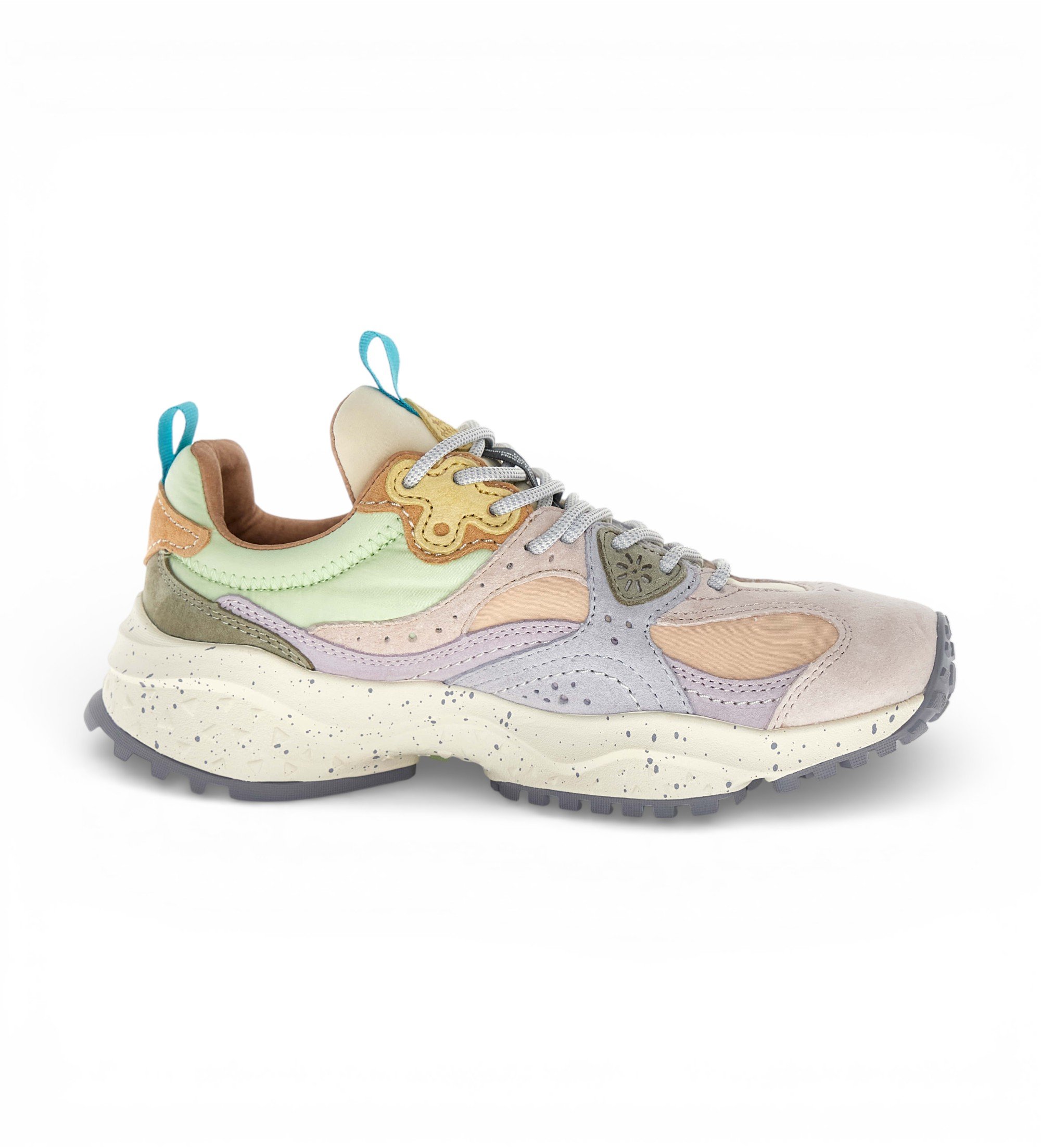 Flower Mountain für Damen. 2019499 Mehrfarbige Wave Leder Turnschuhe (37), Wohnung, Schnürsenkel, Lässig