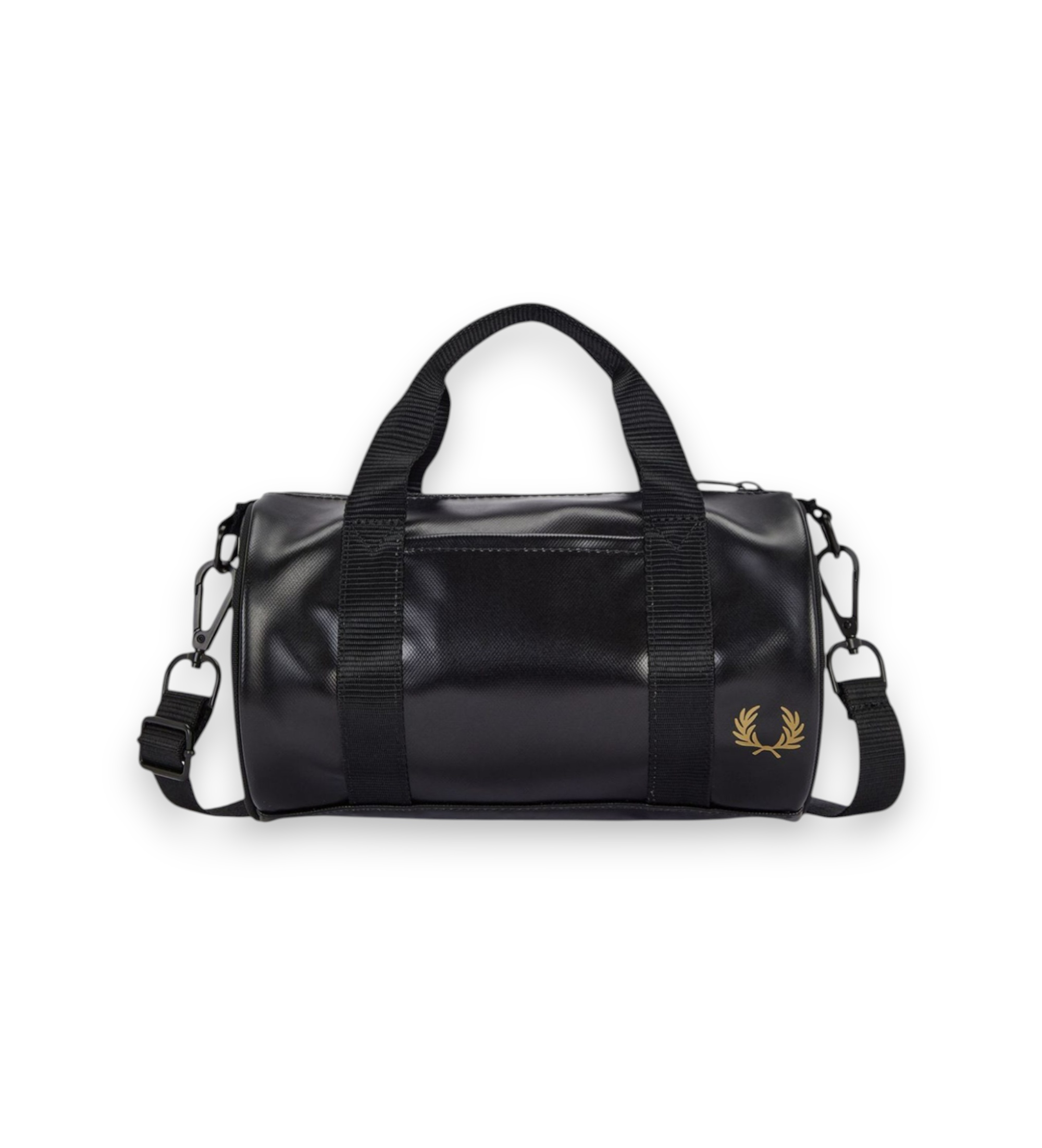 Fred Perry für Herren. L1400 Klassische Mini-Sporttasche schwarz, gold (OSFA), Lässig, Recyceltes Polyester, Nachhaltig