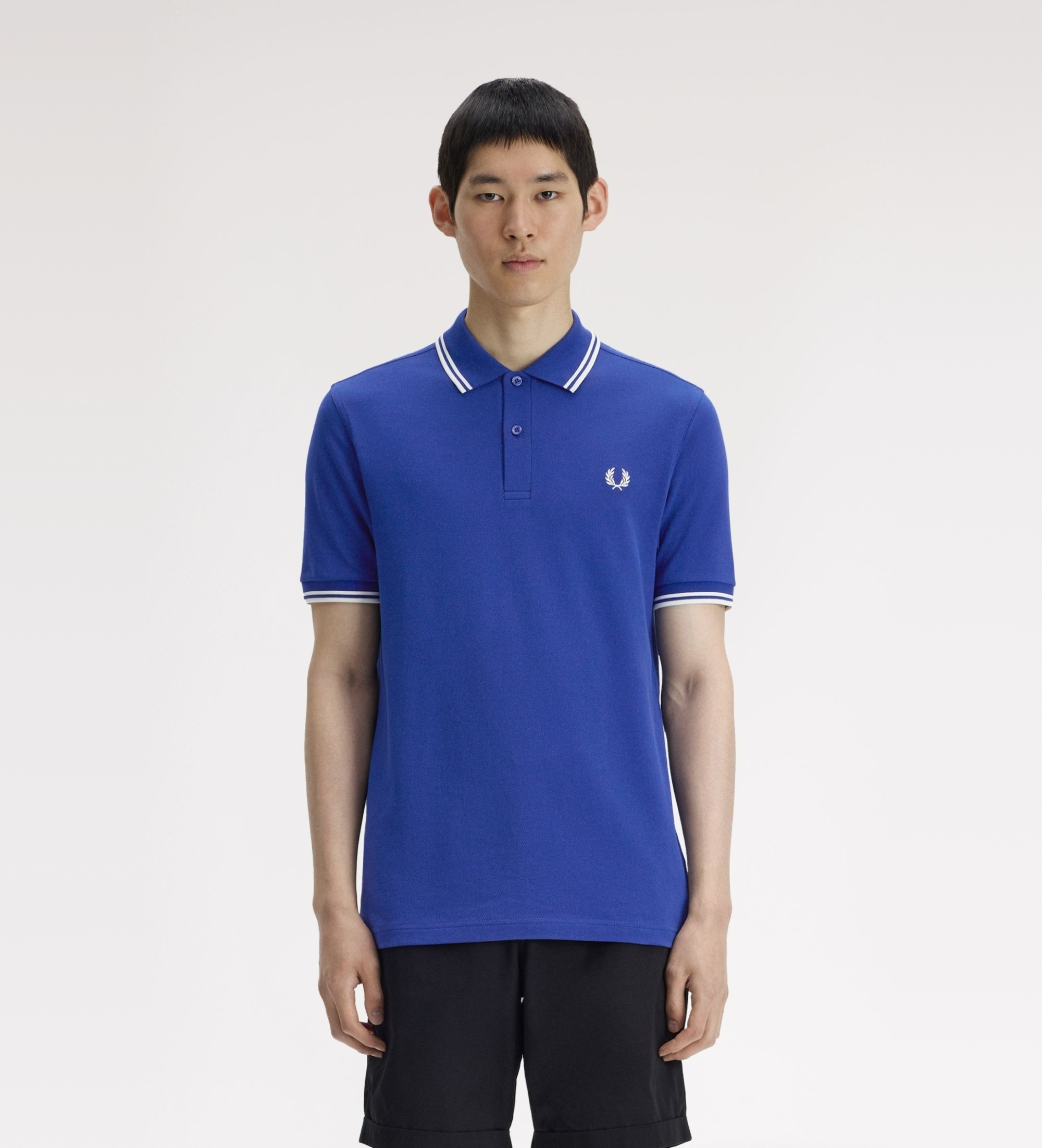Fred Perry für Herren. M6000 Einfarbiges Poloshirt M6000 blau (M), Lässig, Baumwolle, Kurzarm