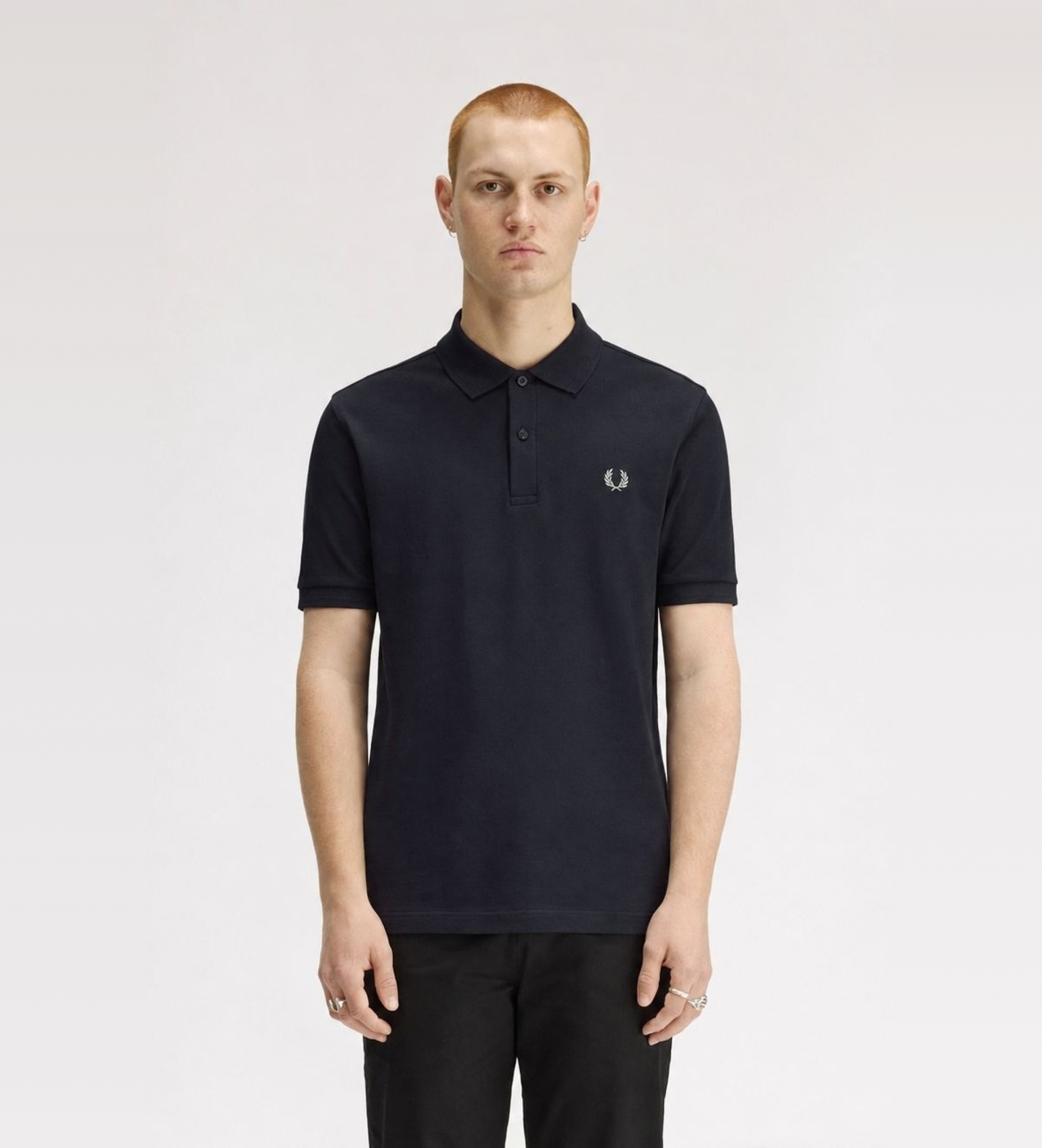 Fred Perry für Herren. M6000 Einfarbiges Poloshirt M6000 navy (S), Lässig, Baumwolle, Kurzarm, Marine