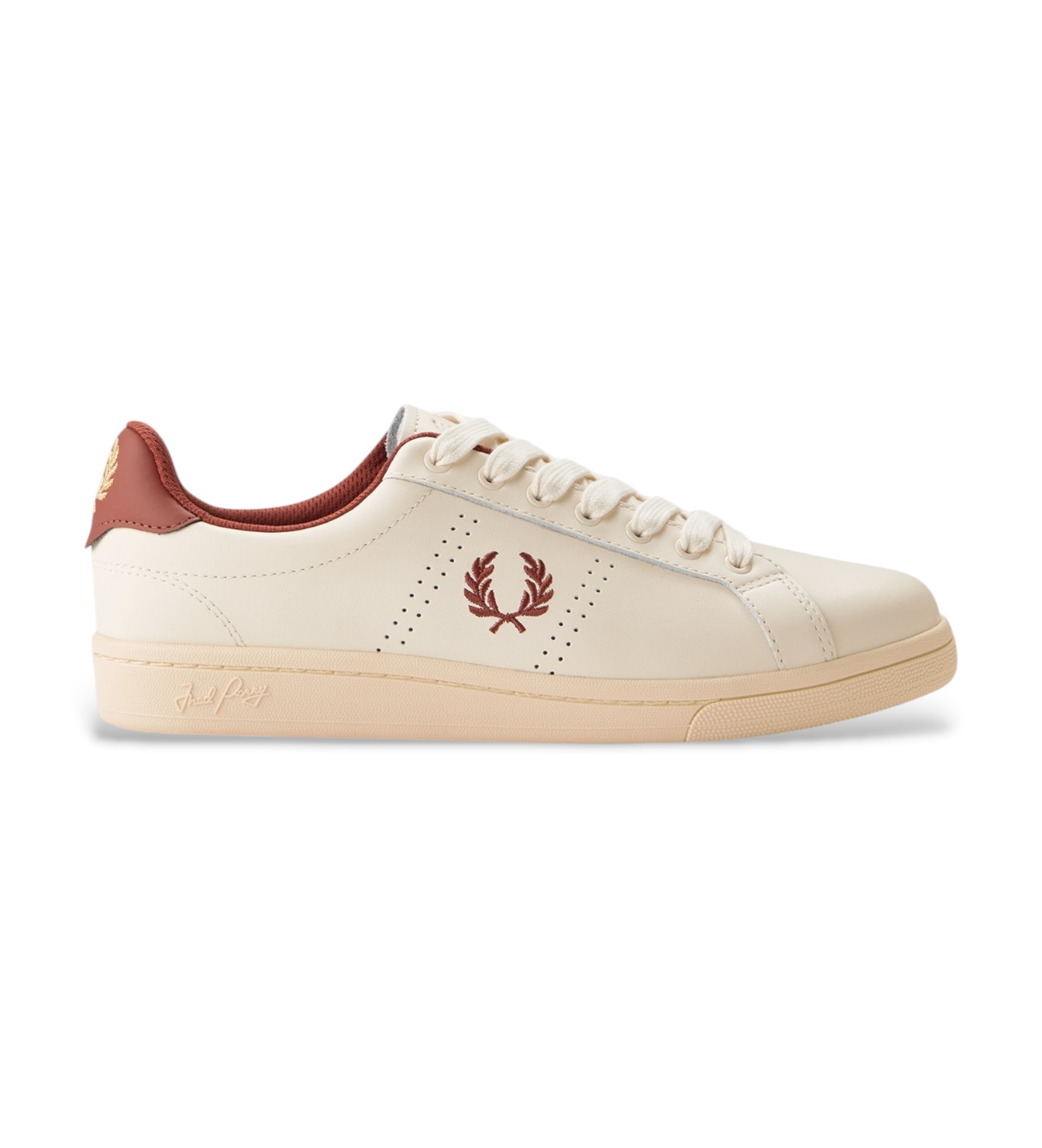 Fred Perry für Herren. B6312-R96 Leder-Sneaker B721 beige (44), Wohnung, Schnürsenkel, Lässig
