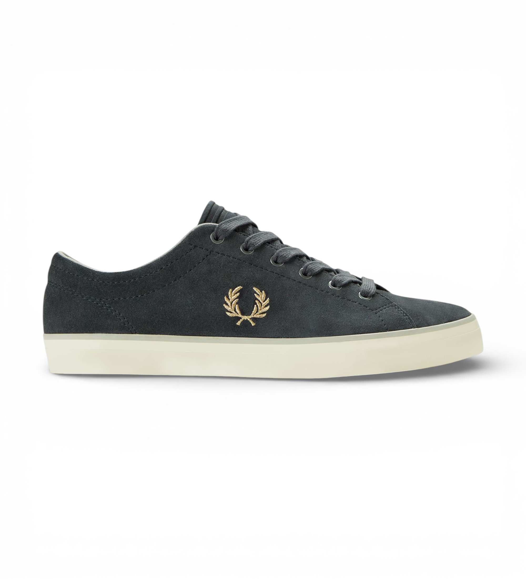 Fred Perry für Herren. B2330-297 Baseline Leder Sneakers schwarz (44), Wohnung, Schnürsenkel, Lässig