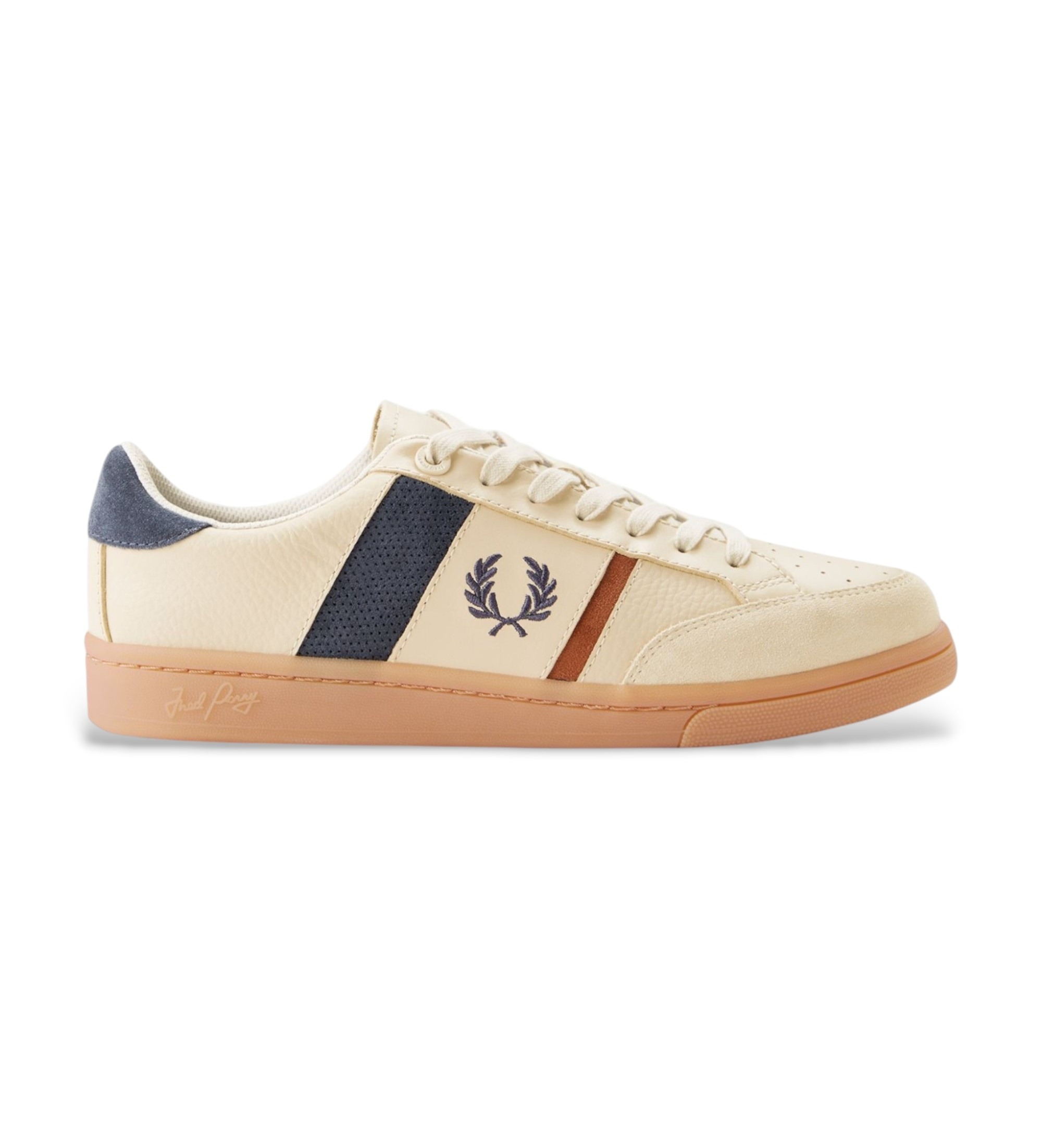 Fred Perry für Herren. B2310-22A Sneaker aus Leder und Wildleder B725 beige (43), Wohnung, Schnürsenkel, Lässig