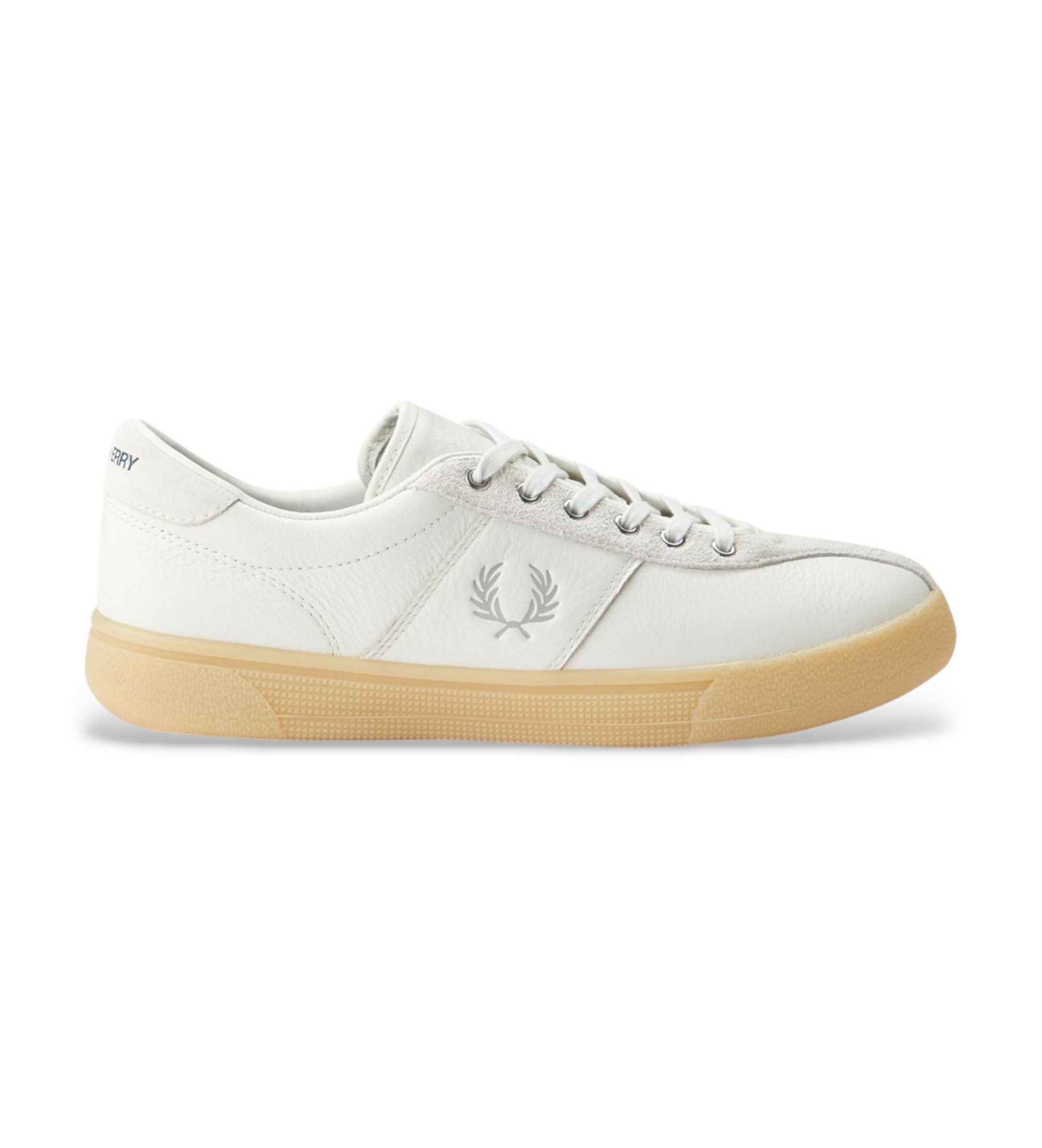 Fred Perry für Herren. B3418-254 Sneaker aus Leder und Wildleder Tennis gebrochenes Weiß (42), Wohnung, Schnürsenkel, Lässig