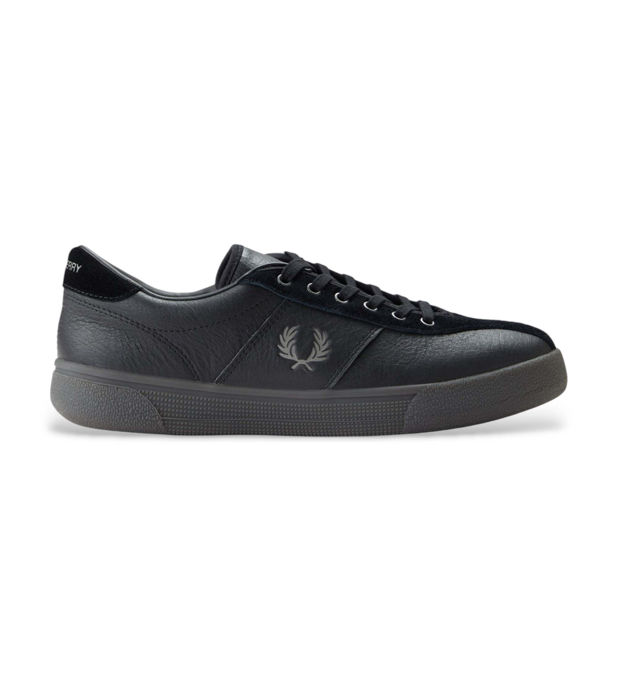 Fred Perry für Herren. B3418-102 Sneaker aus Leder und Wildleder Tennis schwarz (42), Wohnung, Schnürsenkel, Lässig