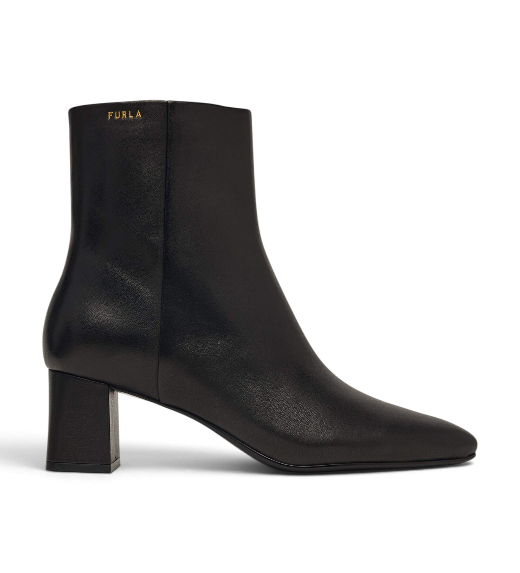 Furla für Damen. YM37FSD-X30000 Solid Tronchetto Lederstiefeletten schwarz (36), 3 bis 5 cm, Reißverschluss, Lässig, Klassisch