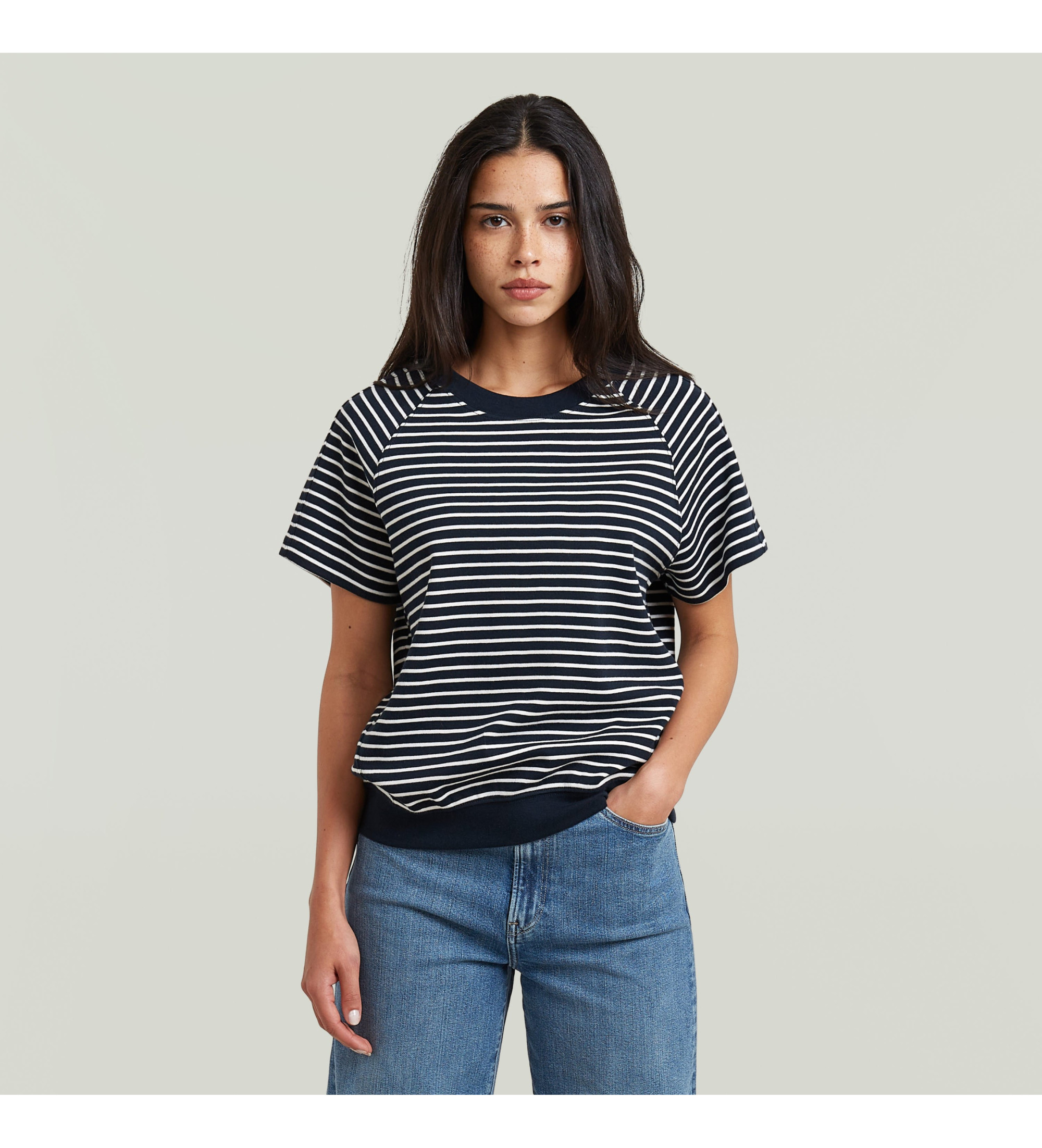 G-Star für Damen. D24512-D979-D517 Raglan-T-Shirt schwarz (33/32), Lässig, Baumwolle, Kurzarm