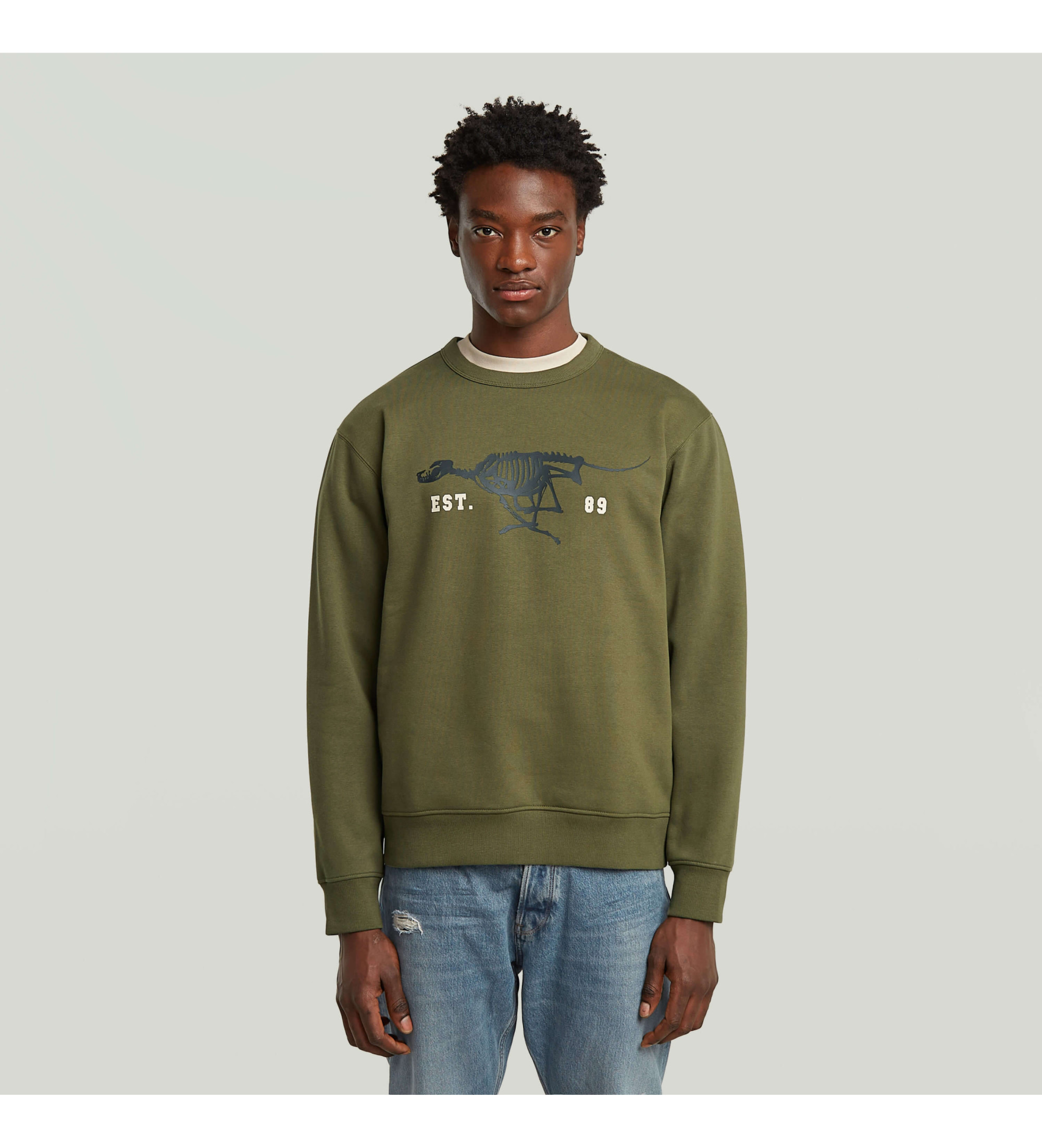 G-Star für Herren. D27095-D733-B230 Running Dog Rücken Pullover grün (M), Lässig, Baumwolle