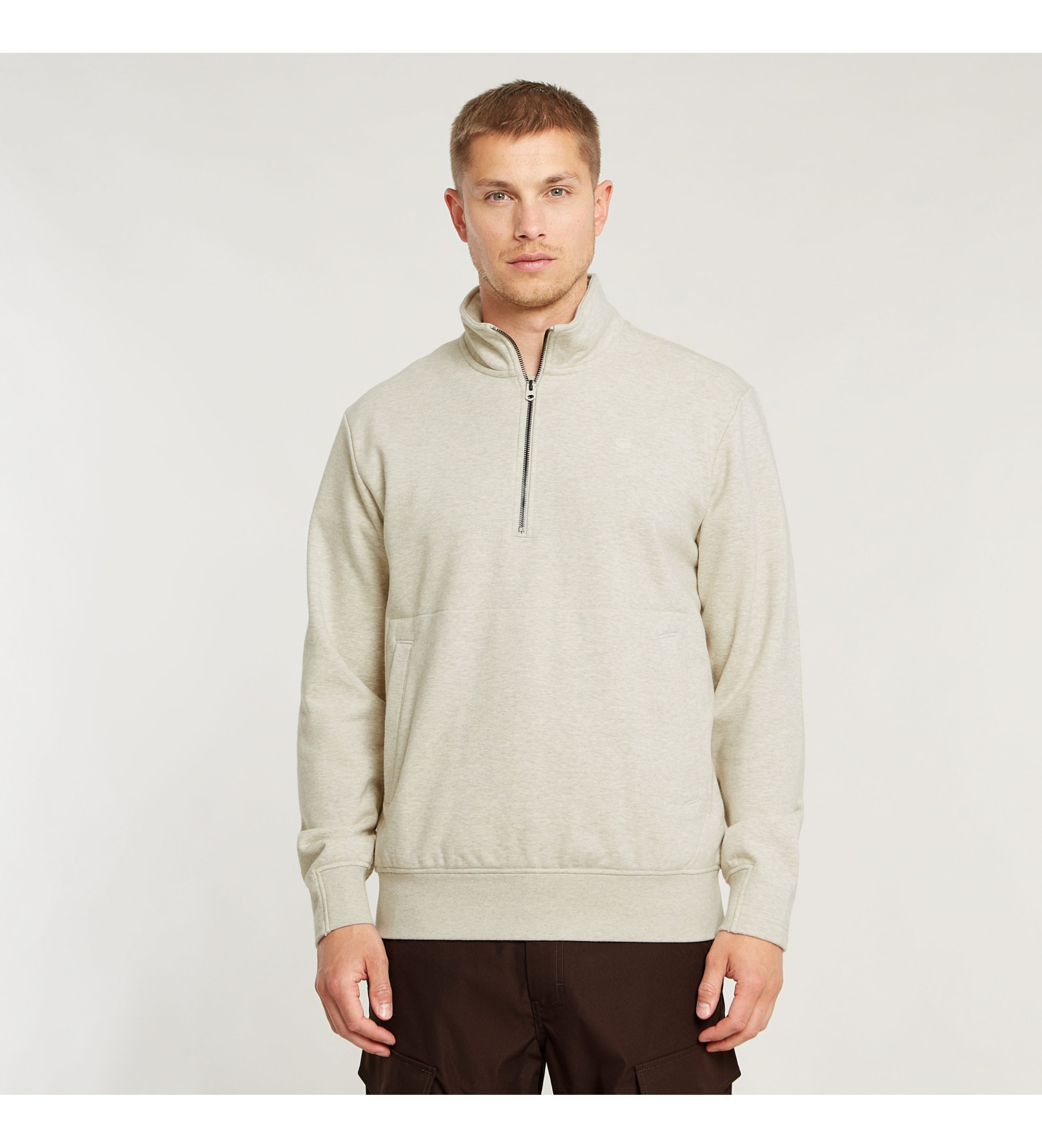 G-Star für Herren. D26305-D566-6030 Nifous halber Reißverschluss sw (M), Beige, Lässig, Polyester, Langarm