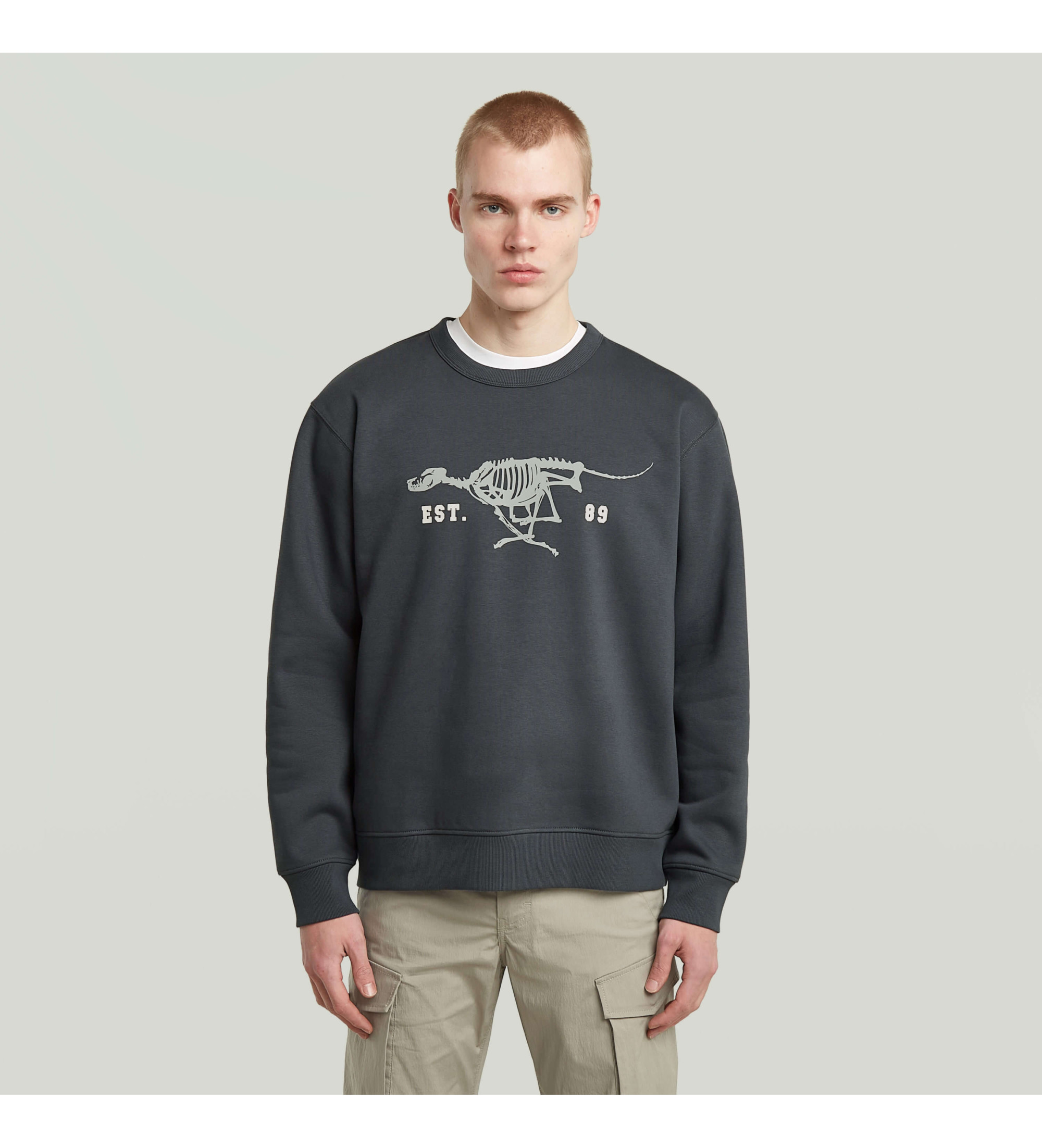 G-Star für Herren. D27095-D733-H392 Running Dog Rücken Pullover grau (M), Lässig, Baumwolle