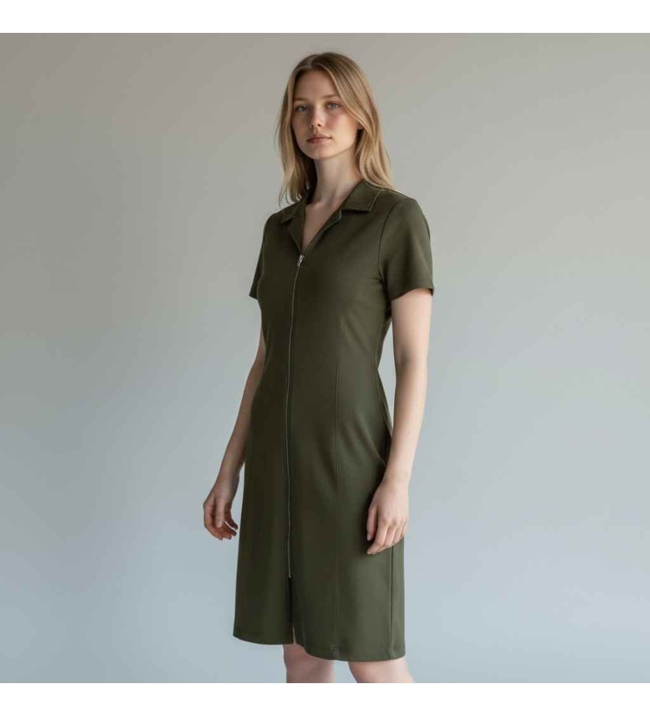 G-Star für Damen. D28665-E406-995 Soft Sculpt Fit Flare Kleid grün (32/32), Lässig, Viskose, Kurzarm