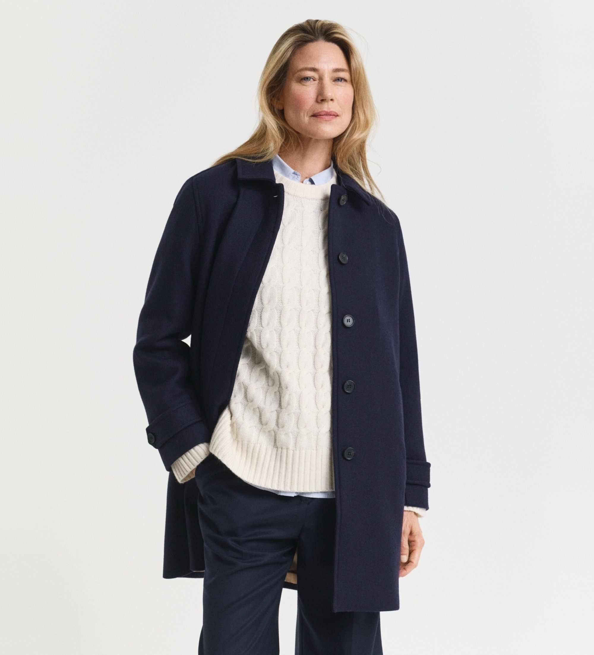 Gant für Damen. 4751158 Wollmix-Mantel Car marineblau (S), Wolle, Klassisch