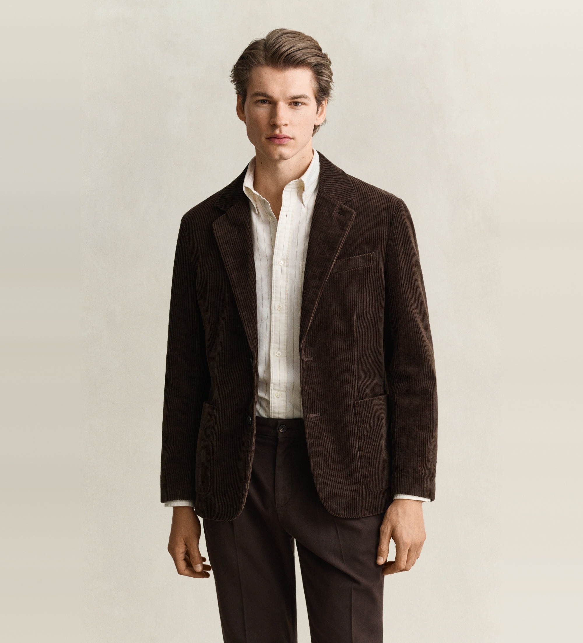 Gant für Herren. 7706387 Dunkelbraune Cordsakko (52), Baumwolle, Klassisch
