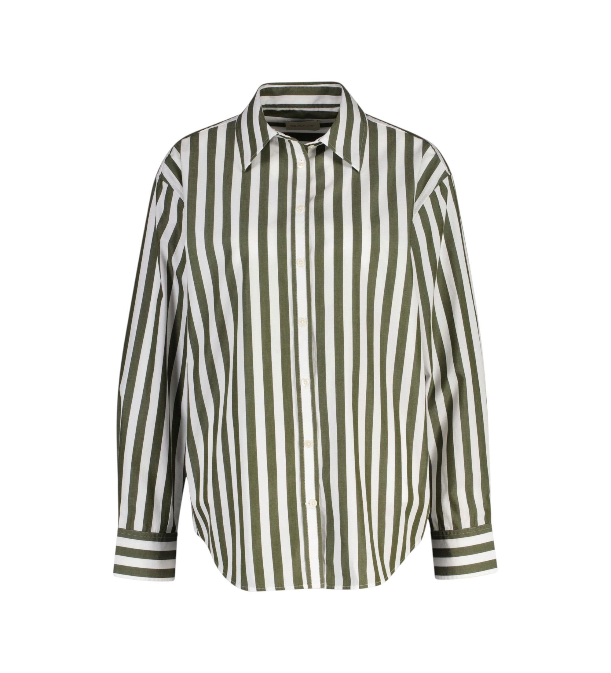Gant für Damen. 4300681 Grünes gestreiftes Hemd Rel Classic (38), Lässig, Baumwolle, Langarm