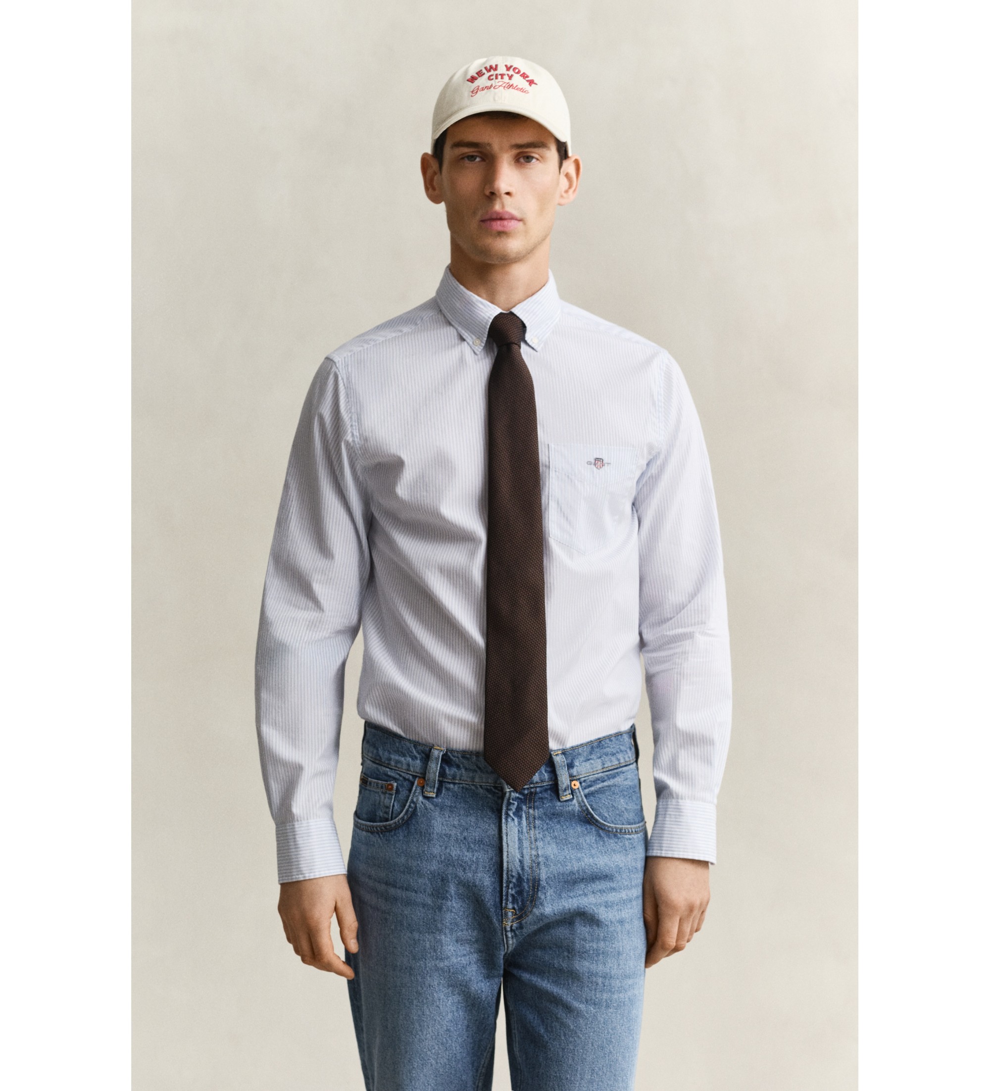 Gant für Herren. 3262030 Popeline-Hemd Regular Fit hellblau gestreift (M), Lässig, Baumwolle, Klassisch, Langarm