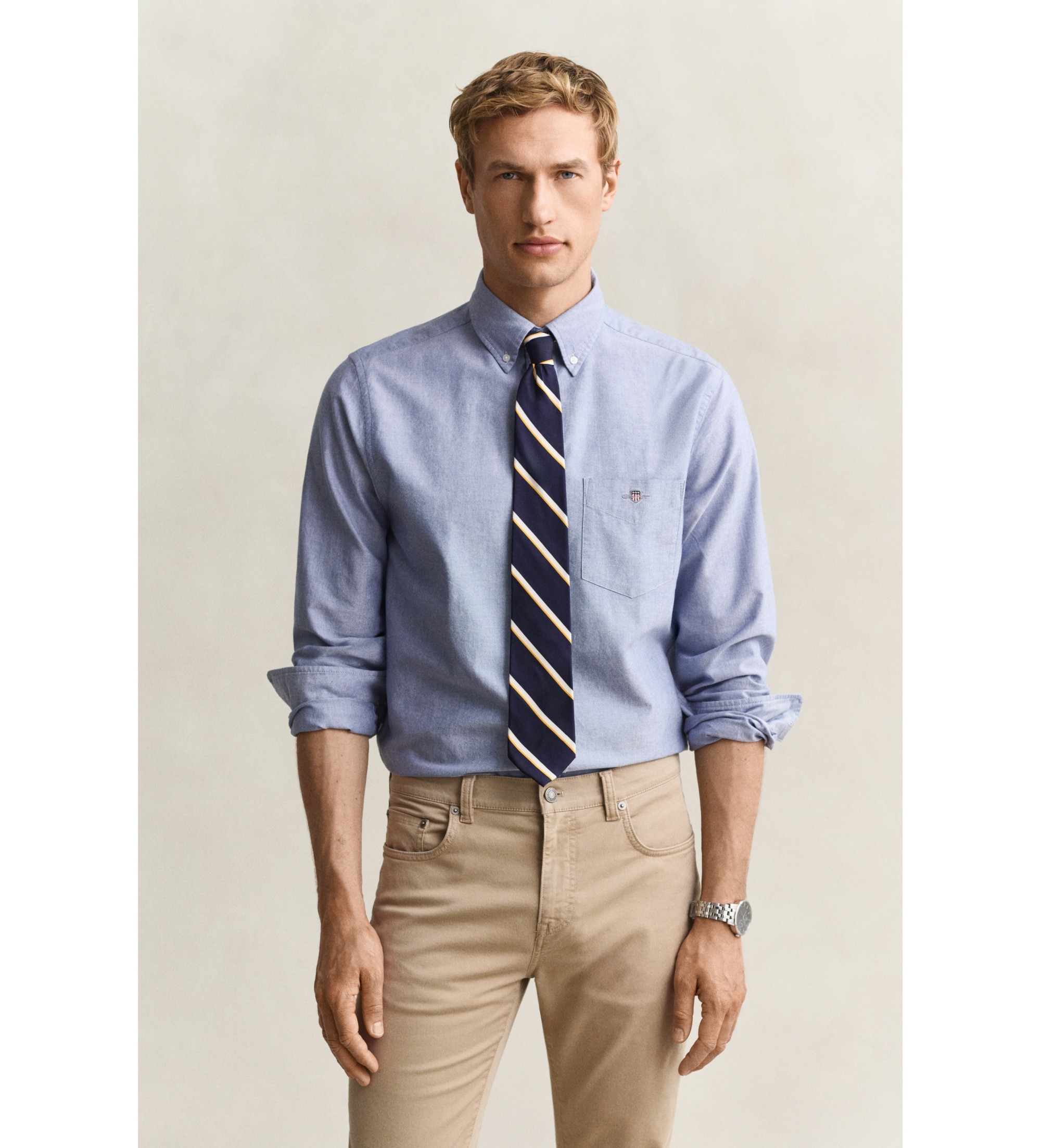 Gant für Herren. 3000200 Oxford-Hemd Regular Fit himmelblau (S), Lässig, Baumwolle, Klassisch, Langarm