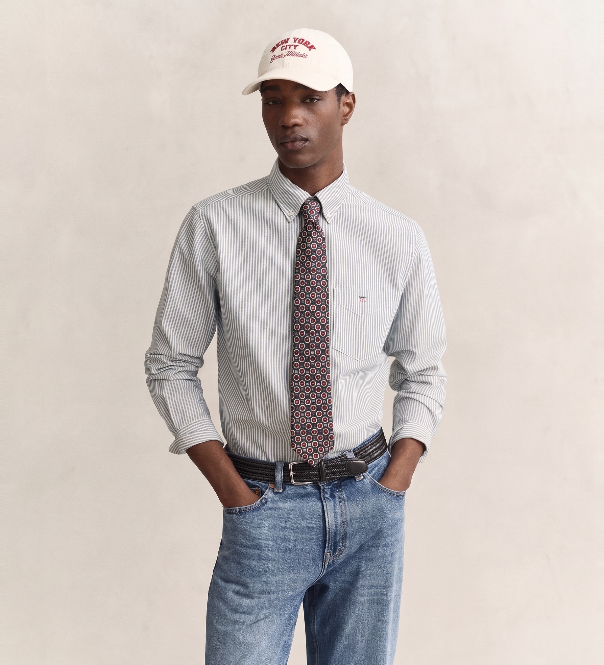 Gantvoor mannen. 3000230 Oxford overhemd Regular Fit groen gestreept (S), Casual, Katoen, Klassiek, Lange mouwen