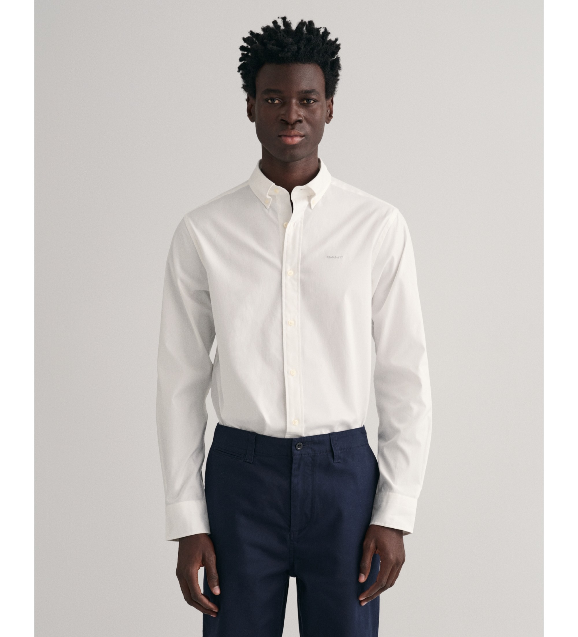 Gant für Herren. 3000300 Pinpoint Oxford Regular Fit Hemd weiß (L), Lässig, Baumwolle, Langarm