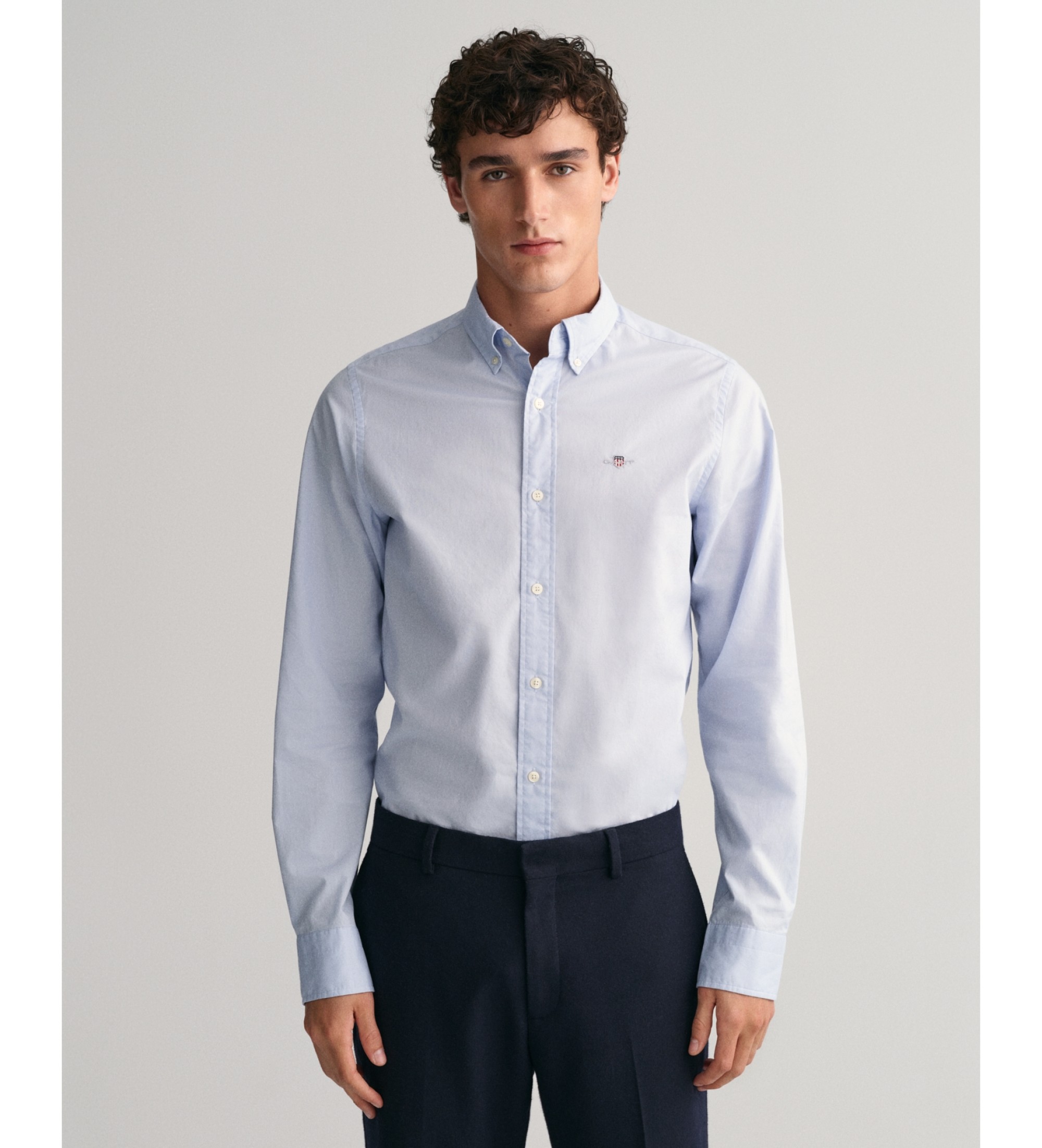 Gant für Herren. 3000300 Pinpoint Regular Fit Oxford Hemd blau (S), Lässig, Party, Baumwolle, Klassisch, Langarm, Nachhaltig