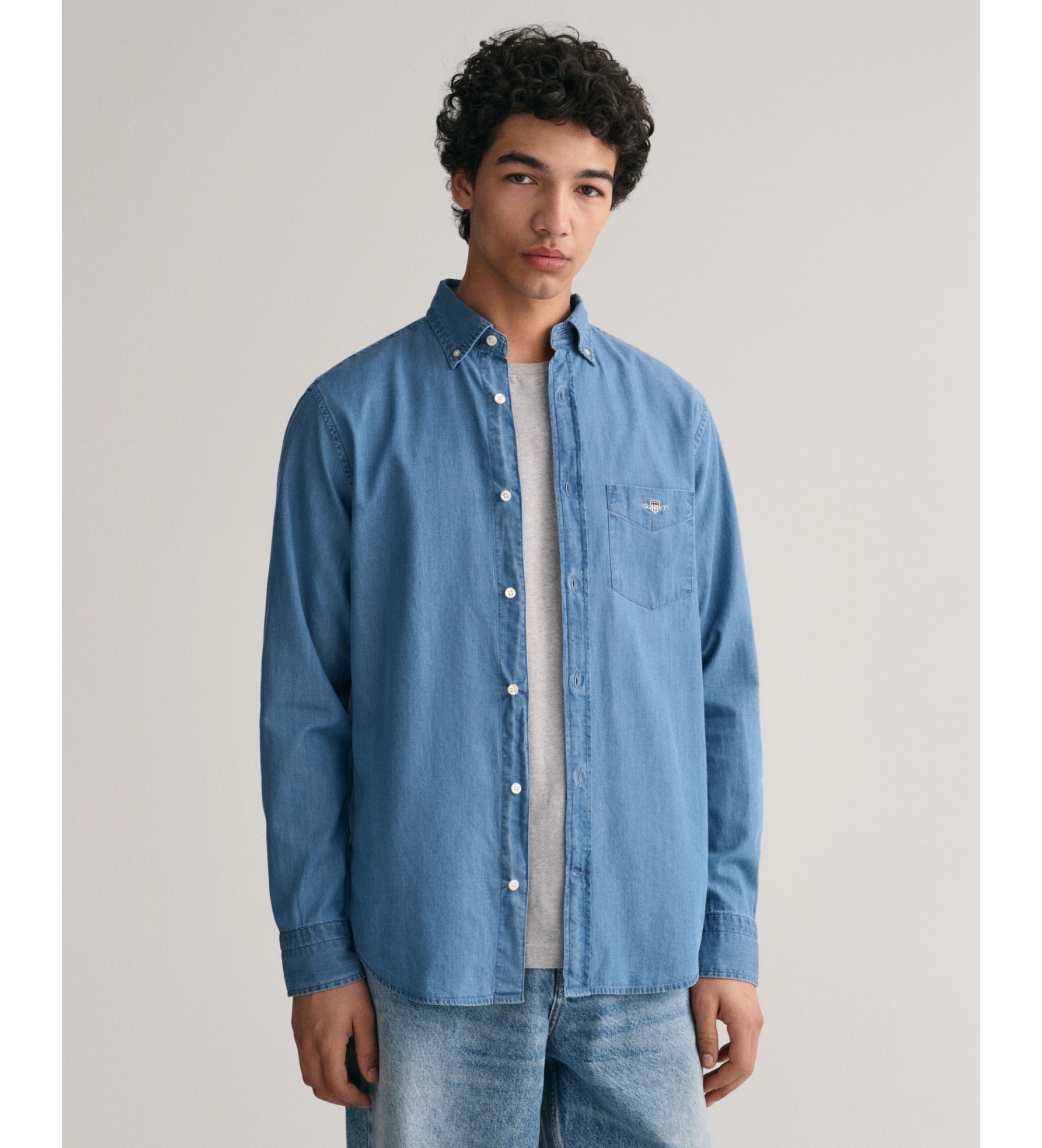 Gant für Herren. 3000400 Hemd Regular Fit blau (XS), Lässig, Baumwolle, Klassisch, Langarm
