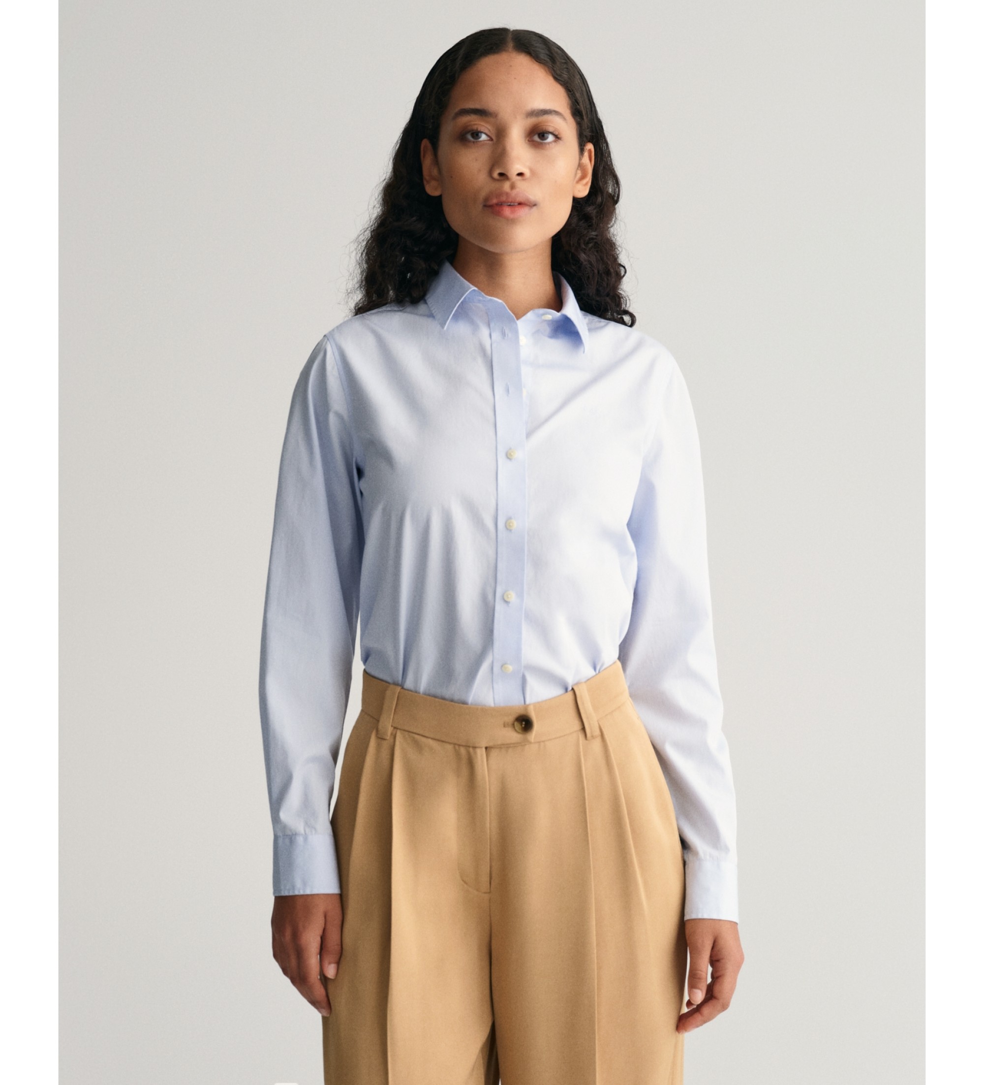 Gant für Damen. 4300348 Regular Fit Hemd aus blauer Popeline (38), Lässig, Baumwolle, Langarm