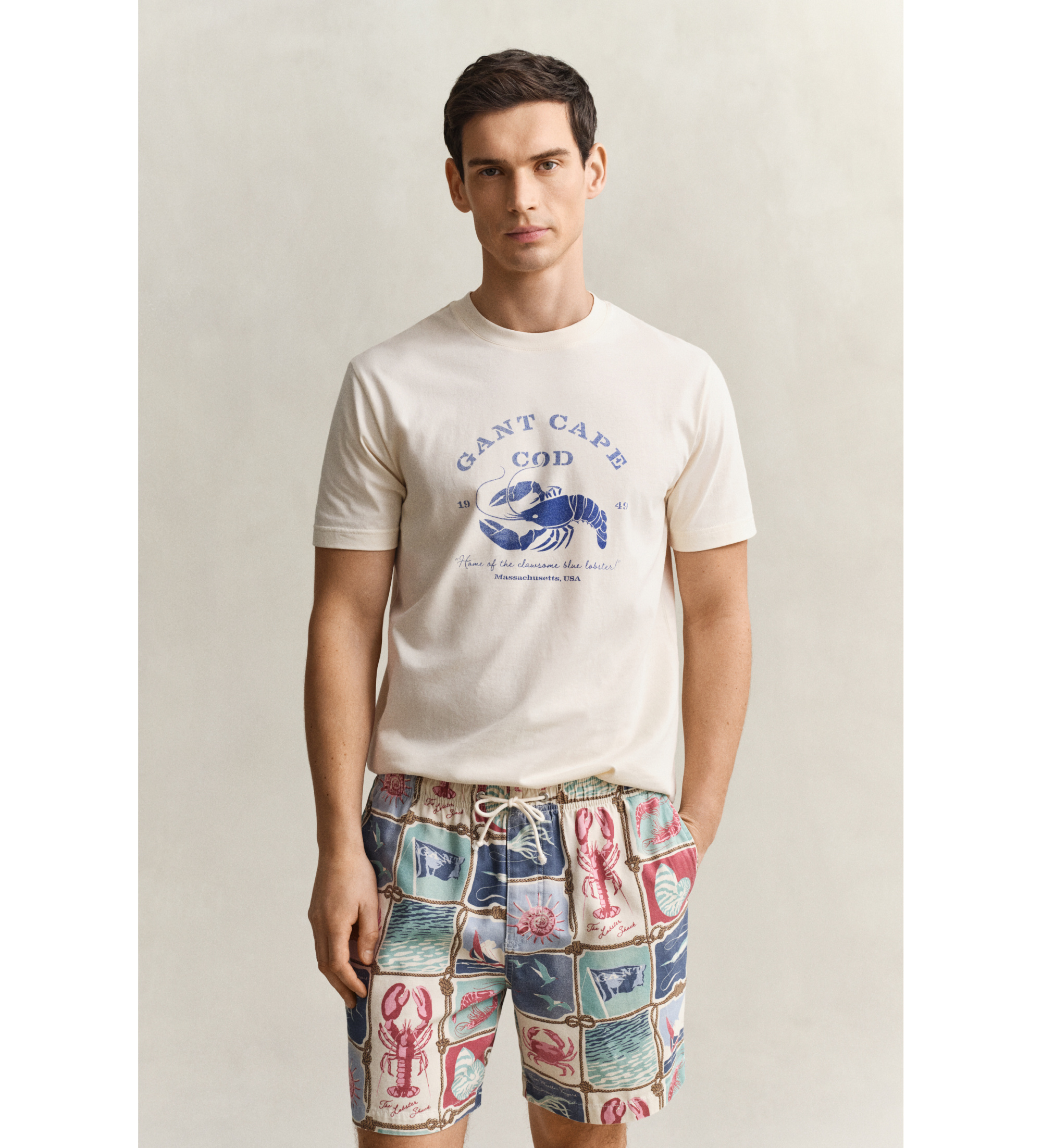 Gant für Herren. 2003425 Grafik-T-Shirt beige (S), Lässig, Baumwolle, Kurzarm