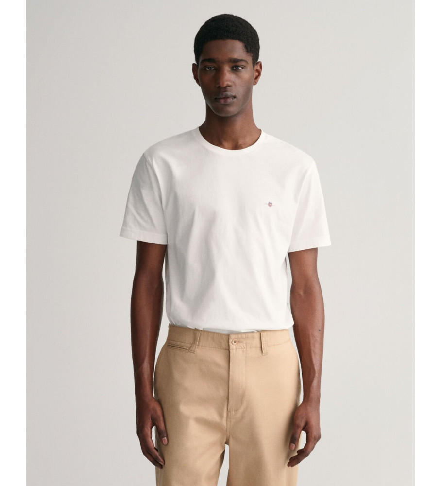 Gant für Herren. 2003184 T-shirt Regular Fit Shield weiß (XL), Lässig, Baumwolle, Kurzarm, Nachhaltig