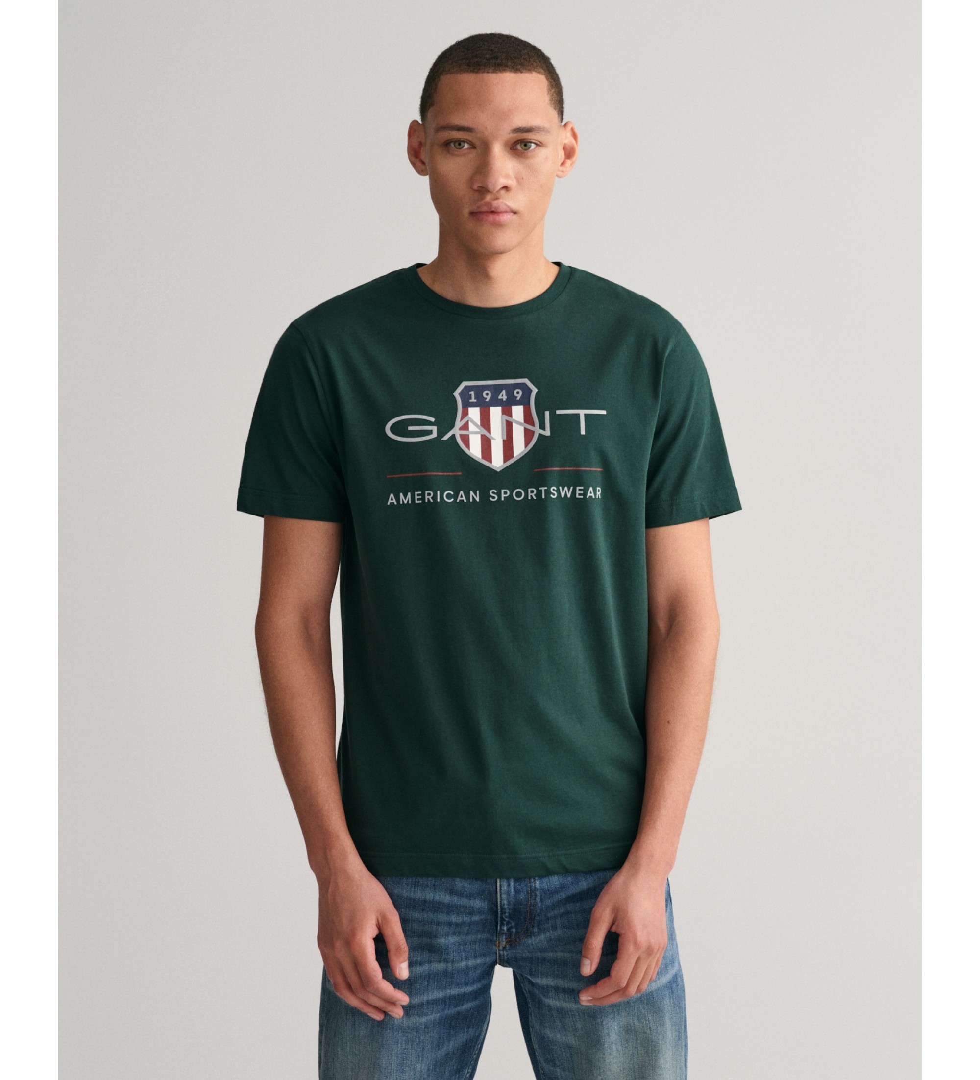 Gant für Herren. 2003199 Archiv Shield T-shirt grün (S), Lässig, Baumwolle, Kurzarm, Nachhaltig