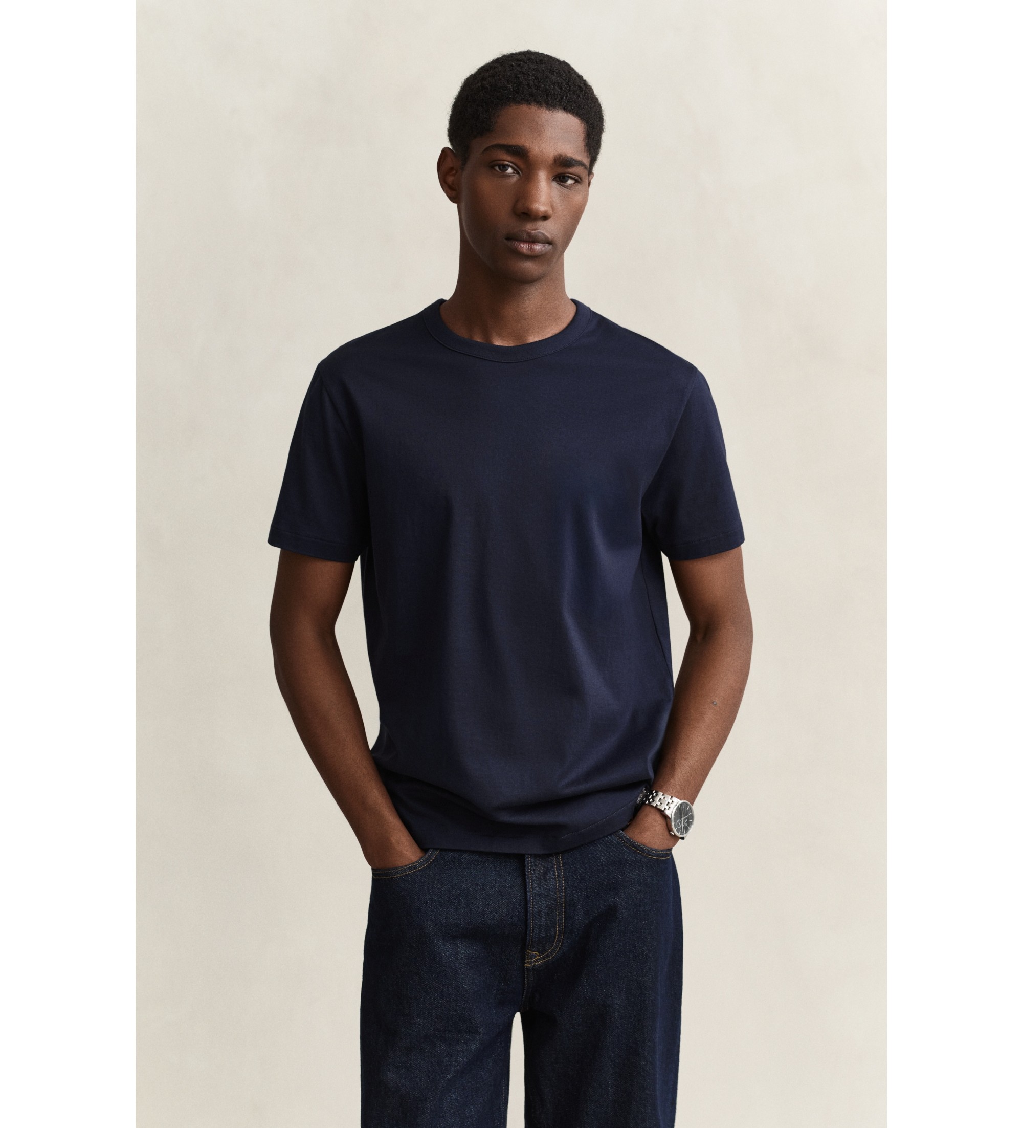 Gant für Herren. 2003436 T-Shirt aus Pima-Baumwolle Marineblau (3XL), Lässig, Kurzarm