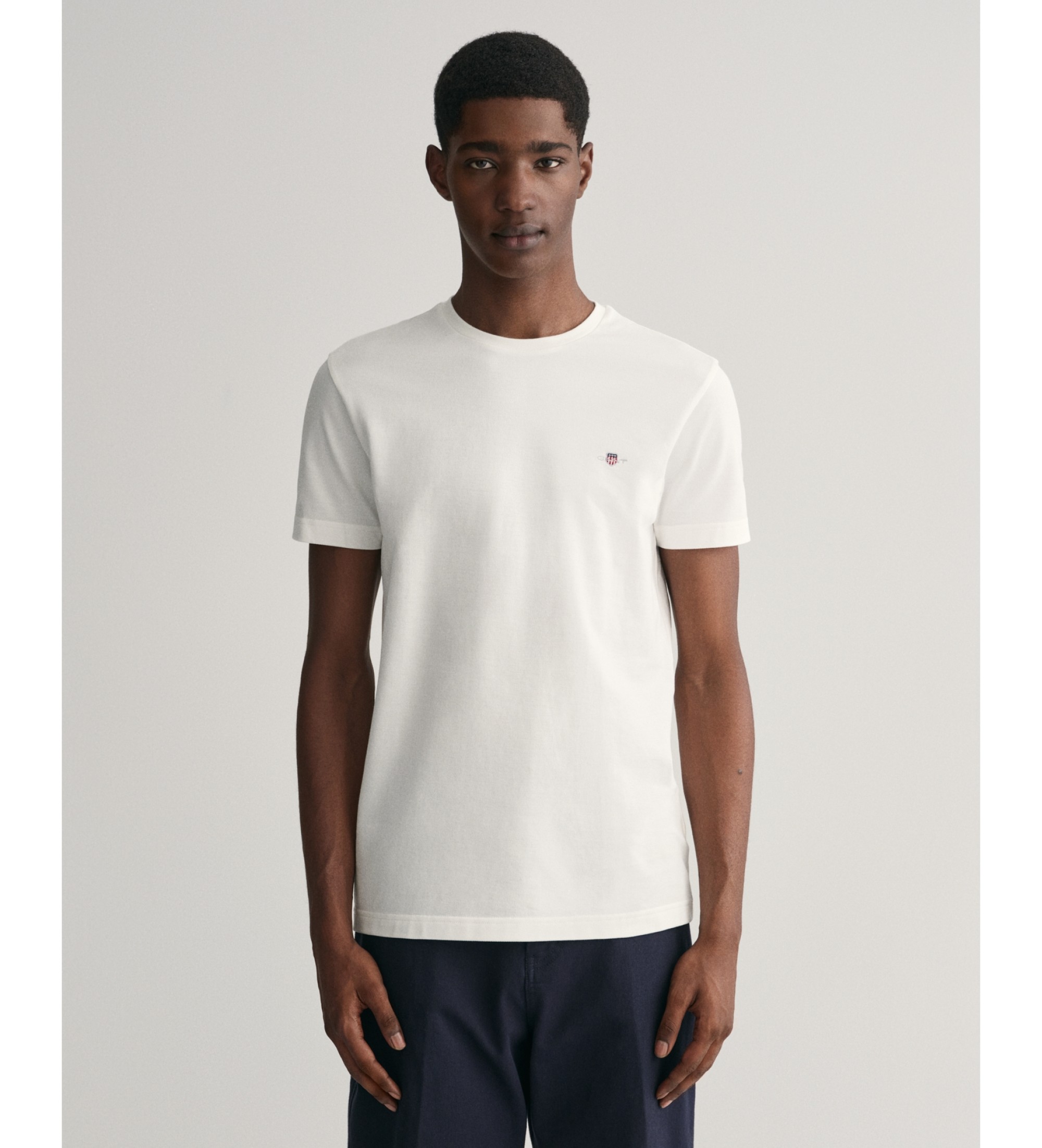 Gant für Herren. 2013033 Weißes Pikee-T-Shirt (S), Lässig, Baumwolle, Kurzarm
