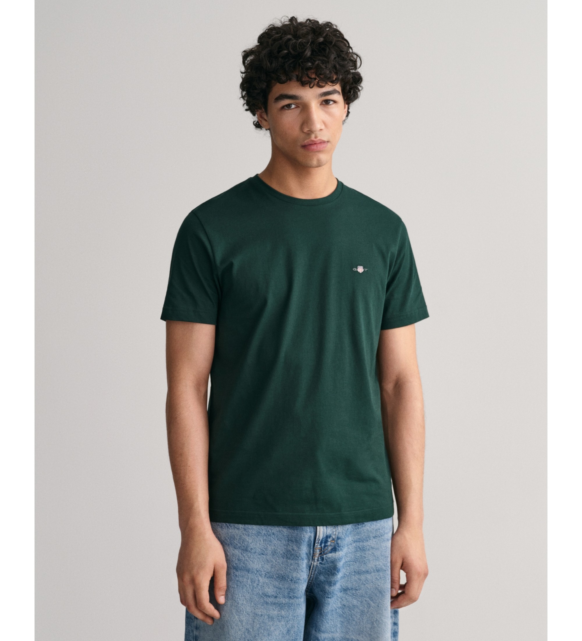Gant für Herren. 2003184 Schild-T-Shirt grün (M), Lässig, Baumwolle, Kurzarm, Nachhaltig
