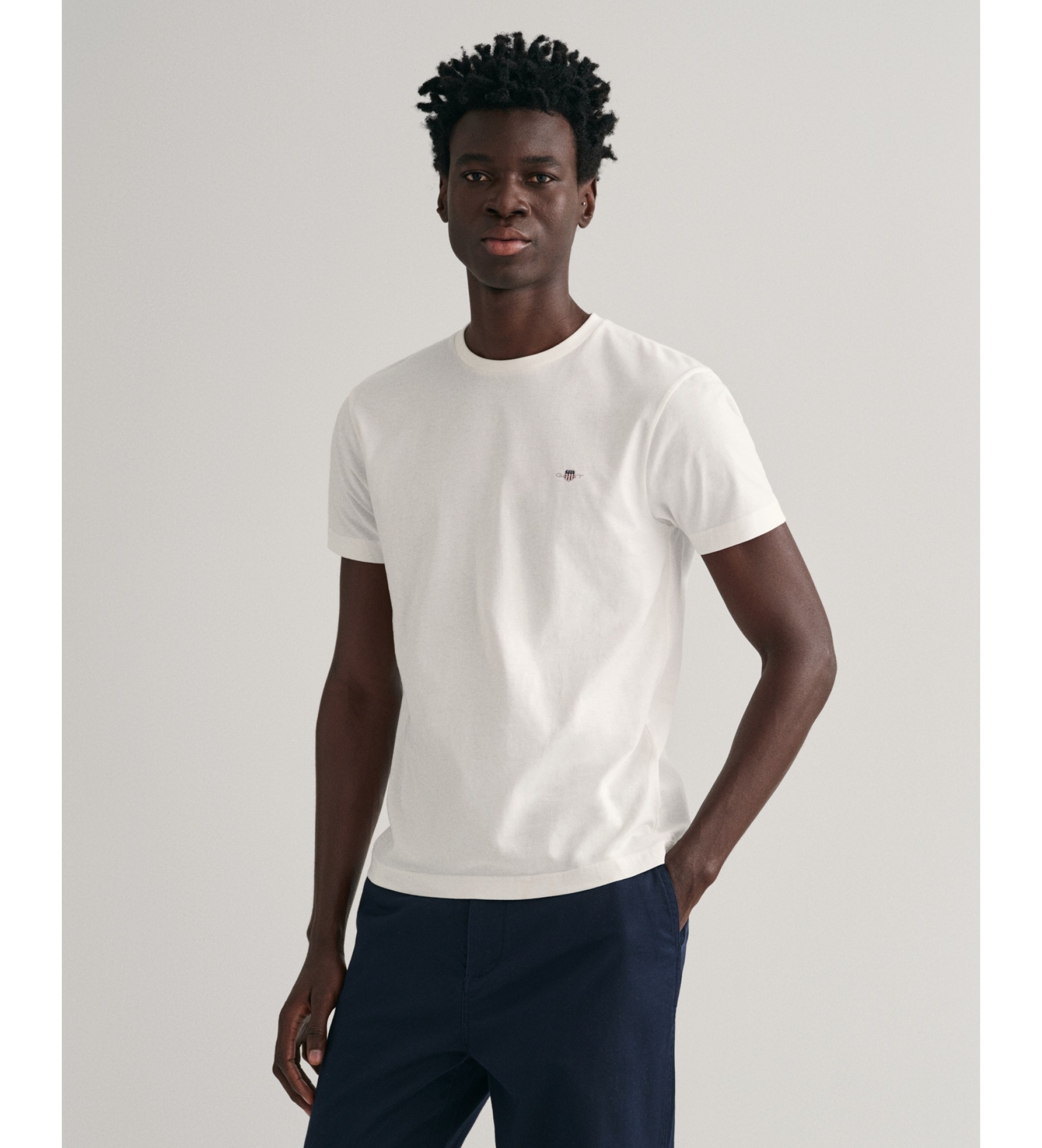 Gant für Herren. 2003185 Slim Fit Shield T-Shirt weiß (XL), Lässig, Baumwolle, Kurzarm